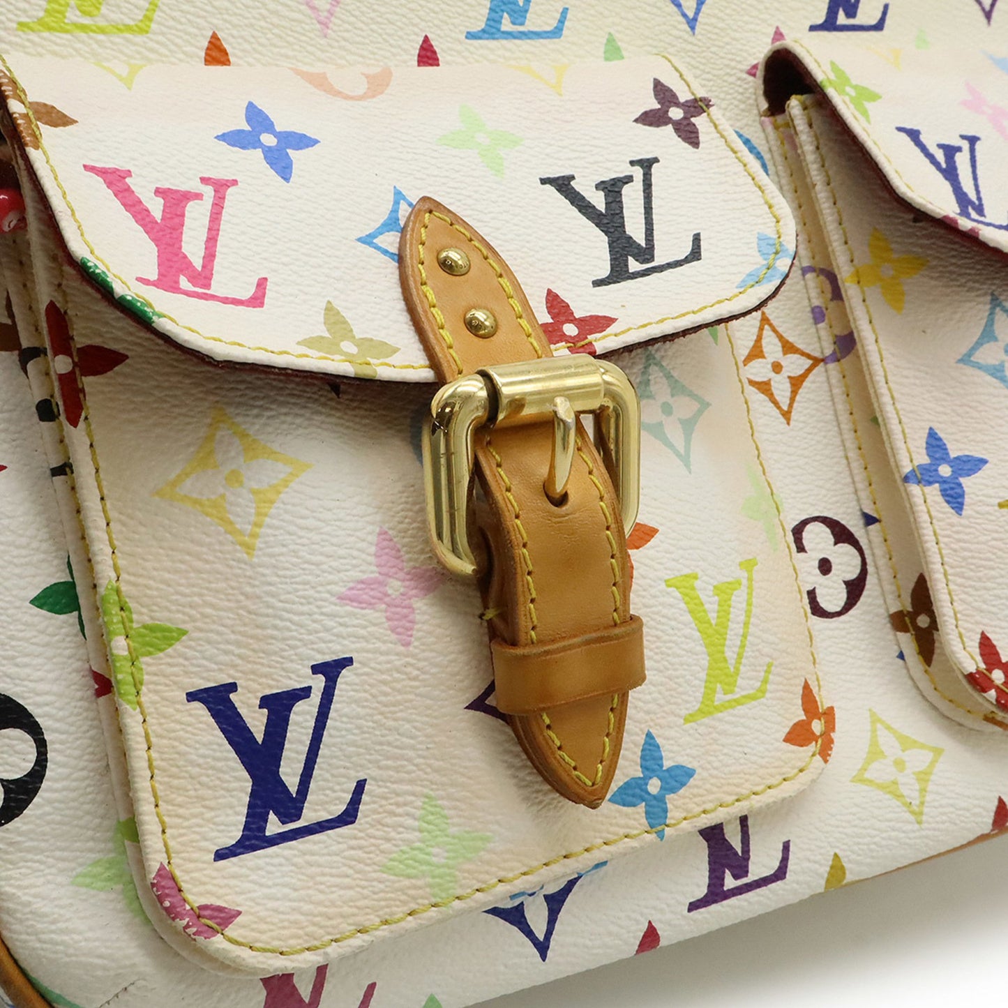 Louis Vuitton Monogram Multicolore Lodge Gm Shoulder Bag In Bron White