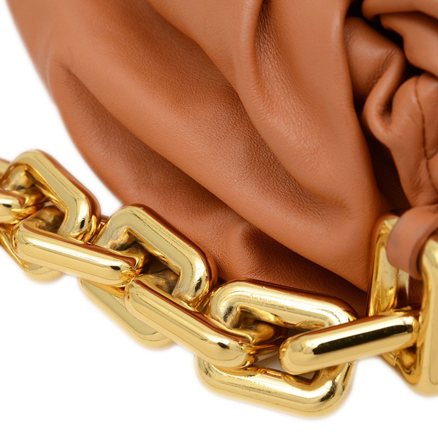 Bottega Veneta The Chain Pouch One-Shoulder Shoulder Bag In Brown Calfskin