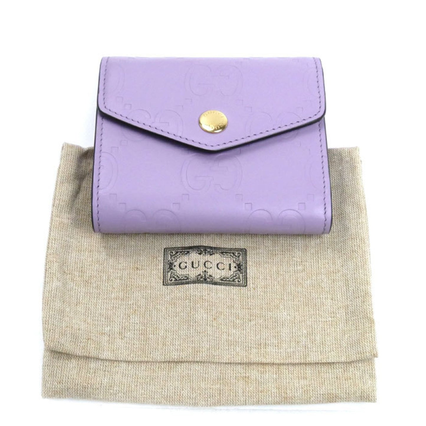 Gucci Gg Medium Wallet Tri-Fold Lilac 772793 Aac1Q 5236