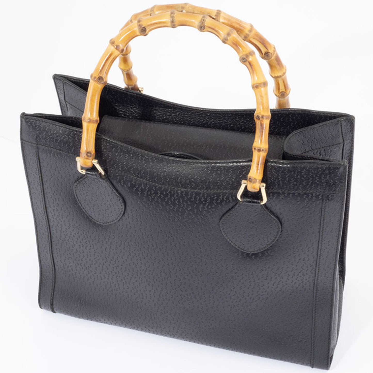 Gucci Bamboo Tote Bag 035694 Leather Black