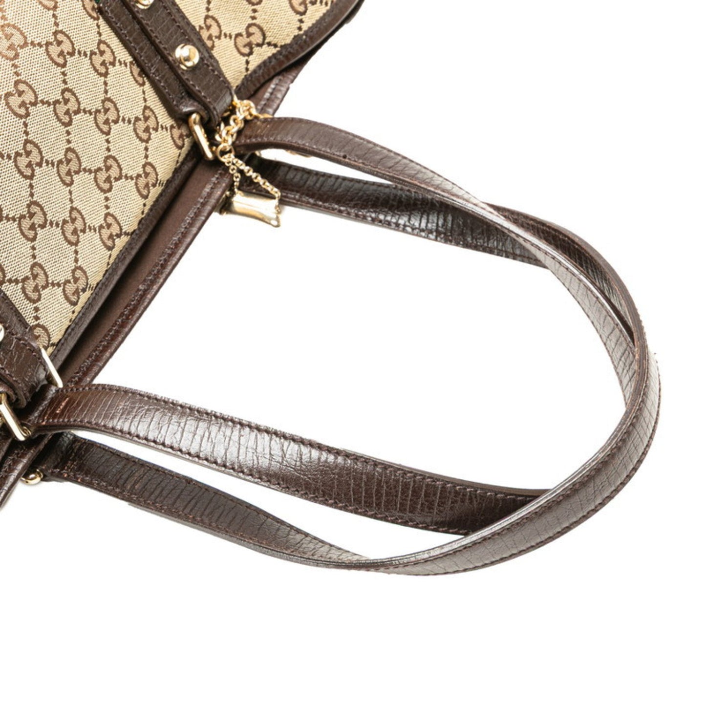 Gucci Gg Canvas Tote Bag 137396 Beige Brown Leather