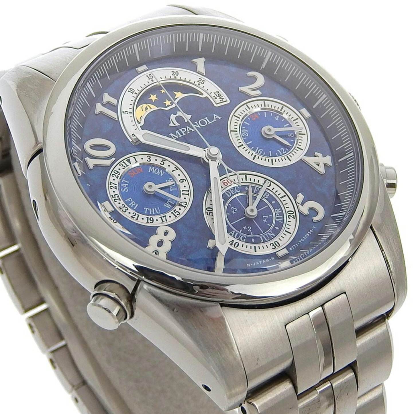 Citizen Campanola Watch Moon Face 6771-T010750-Ta Stainless Steel Quartz Blue Dial