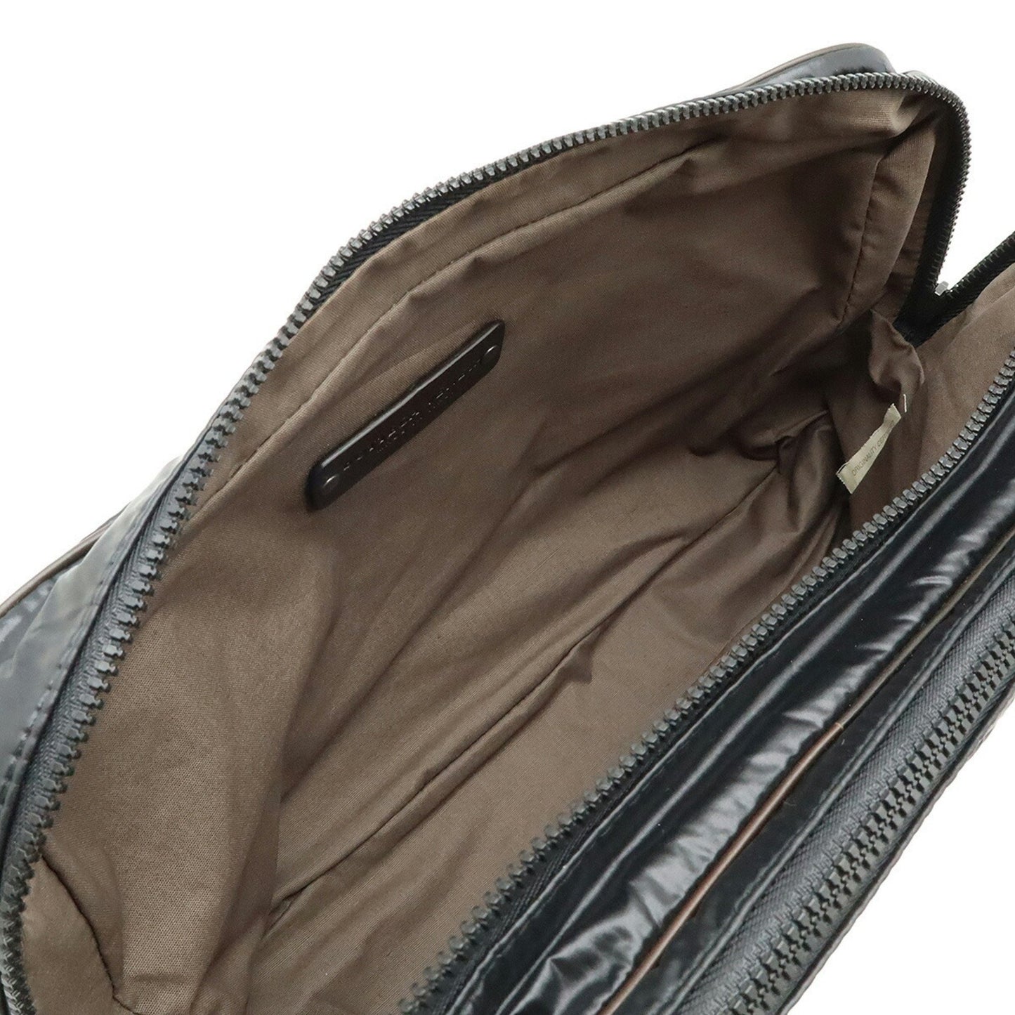 Bottega Veneta Bottega Veneta Second Bag Clutch Travel Pouch Nylon Leather Black Dark Brown
