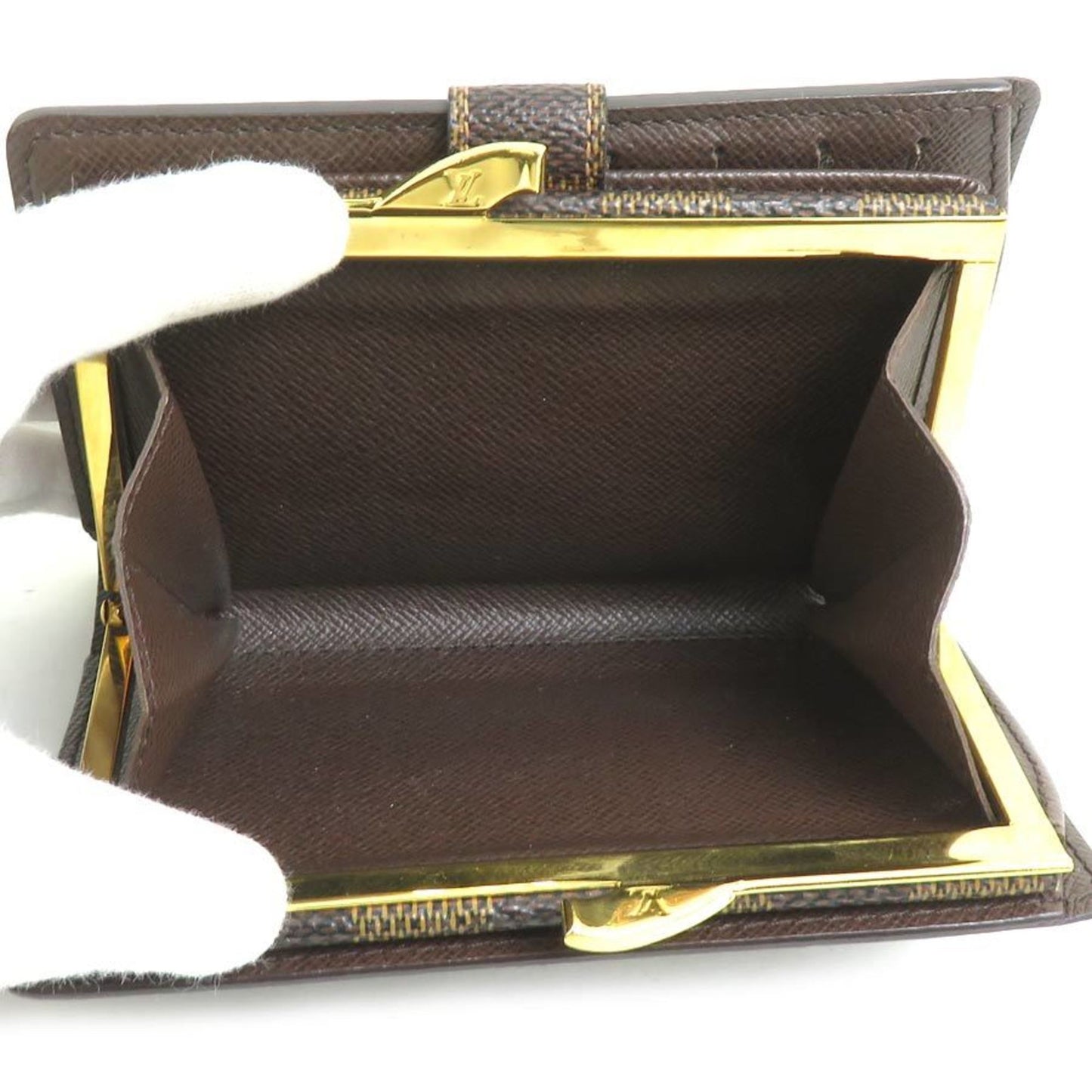 Louis Vuitton Louis Vuitton Bi-Fold Wallet Damier Portefeuille Viennois Canvas Brown Gold