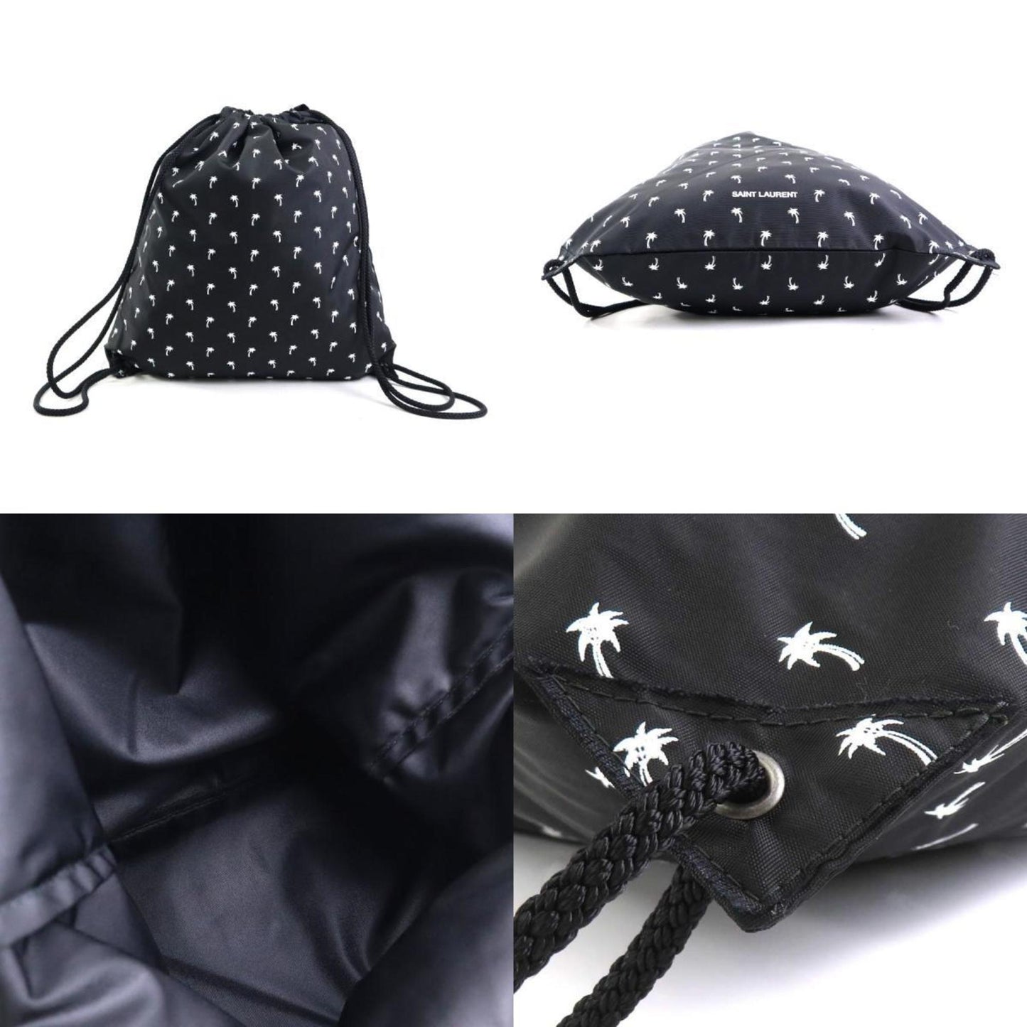 Saint Laurent Saint Laurent Backpack Knapsack Nylon Black X White