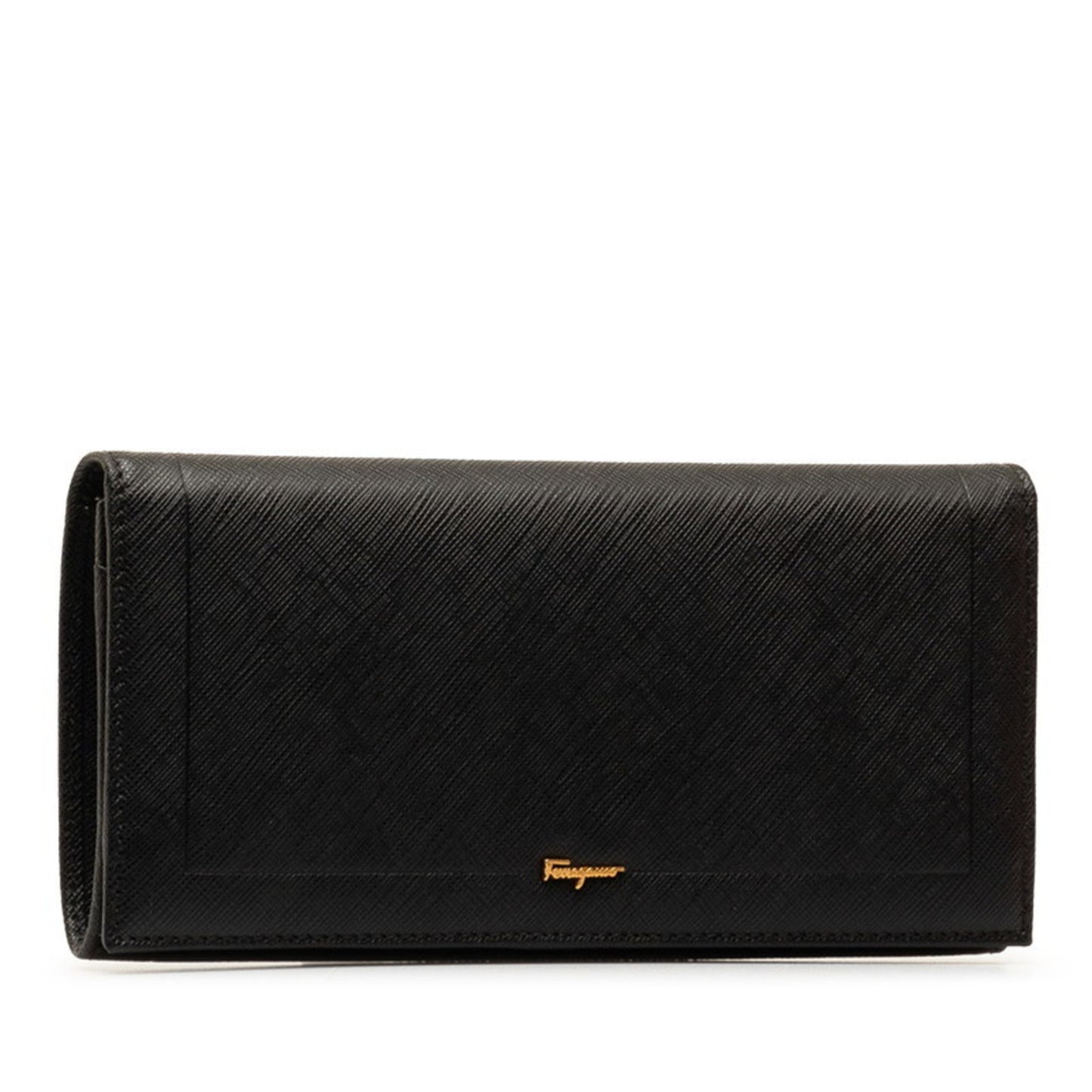 Salvatore Ferragamo Long Wallet Black Leather