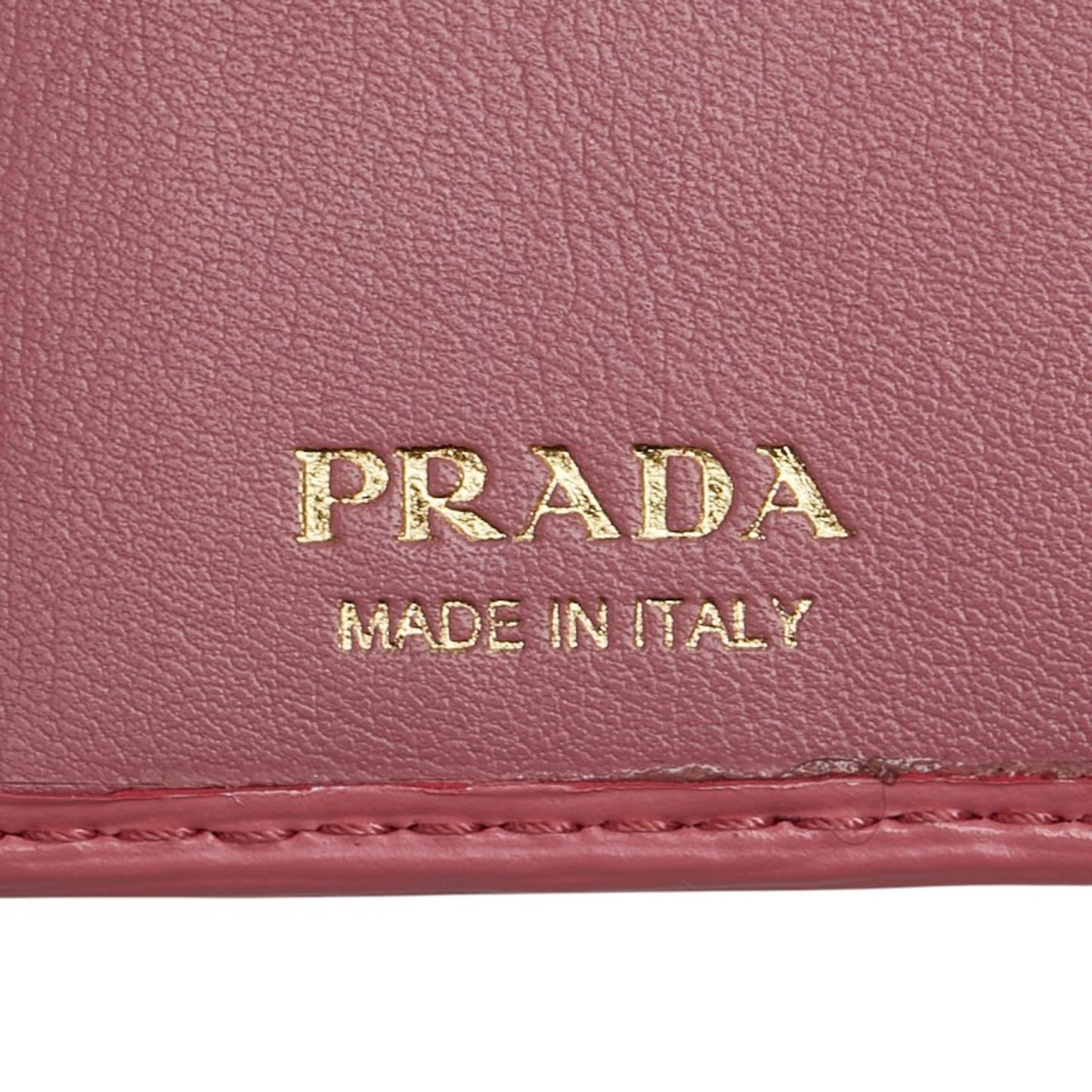 Prada Tri-Fold Wallet Pink Leather