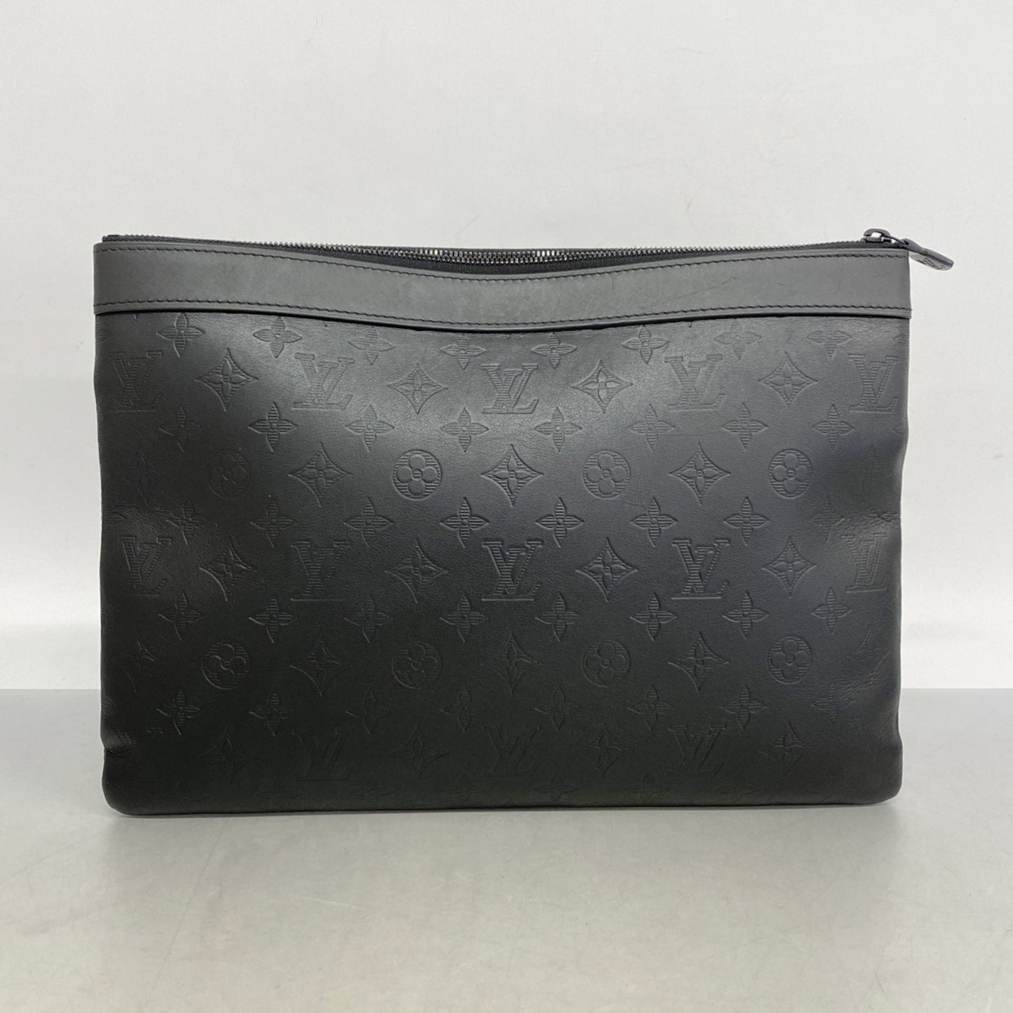 Louis Vuitton Monogram Shadow Pochette Discovery Clutch Bag M62903 Black