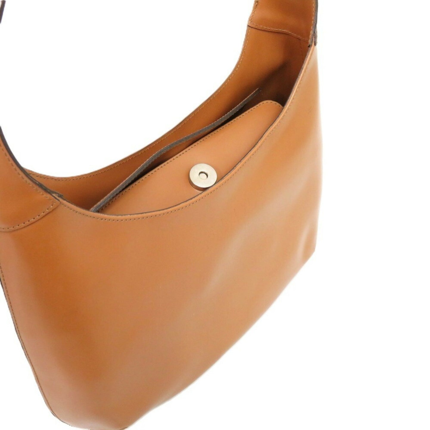 Celine Embossed Leather Camel Shoulder Bag Brown 0441Celine