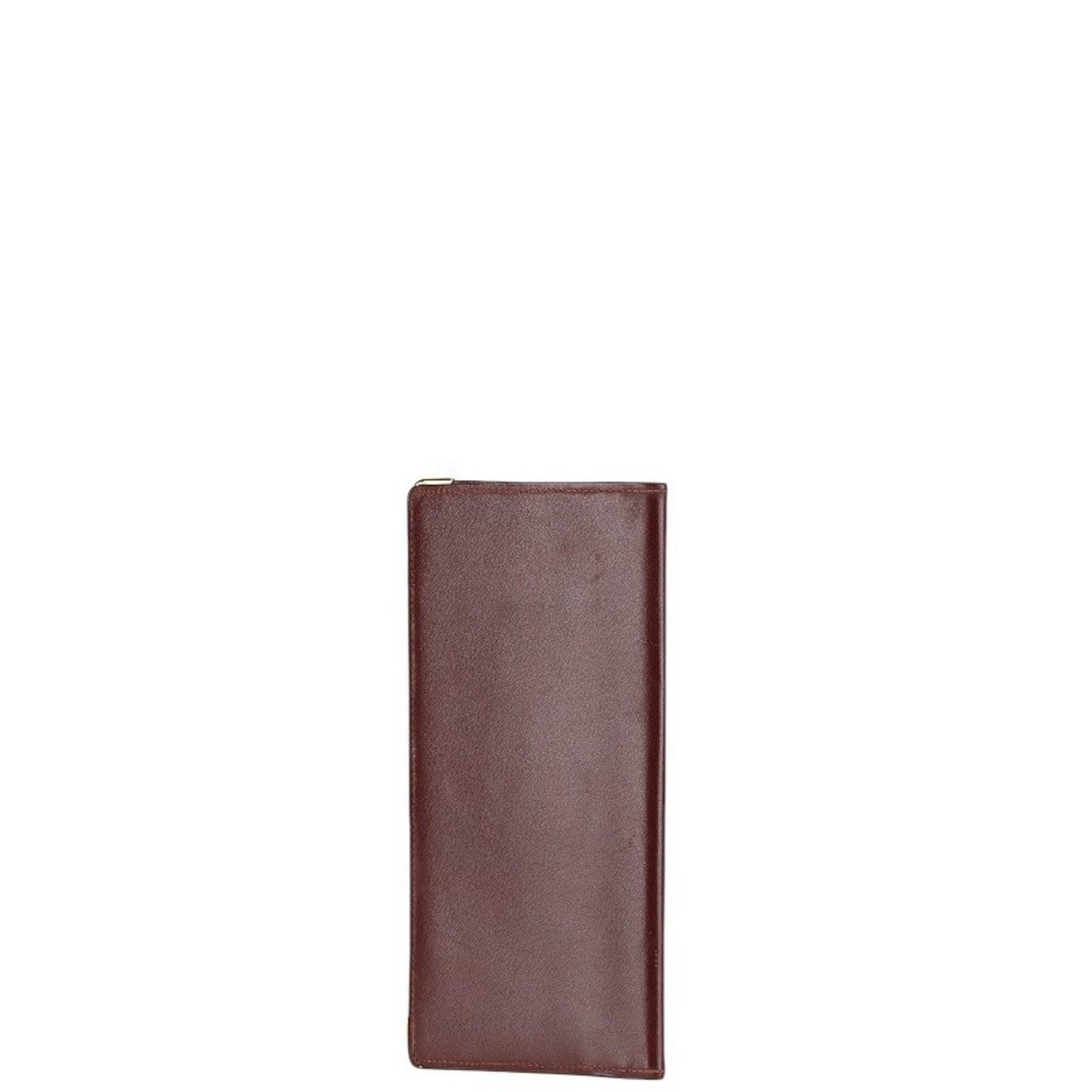 Cartier Must Line Long Wallet Wine Red Leather