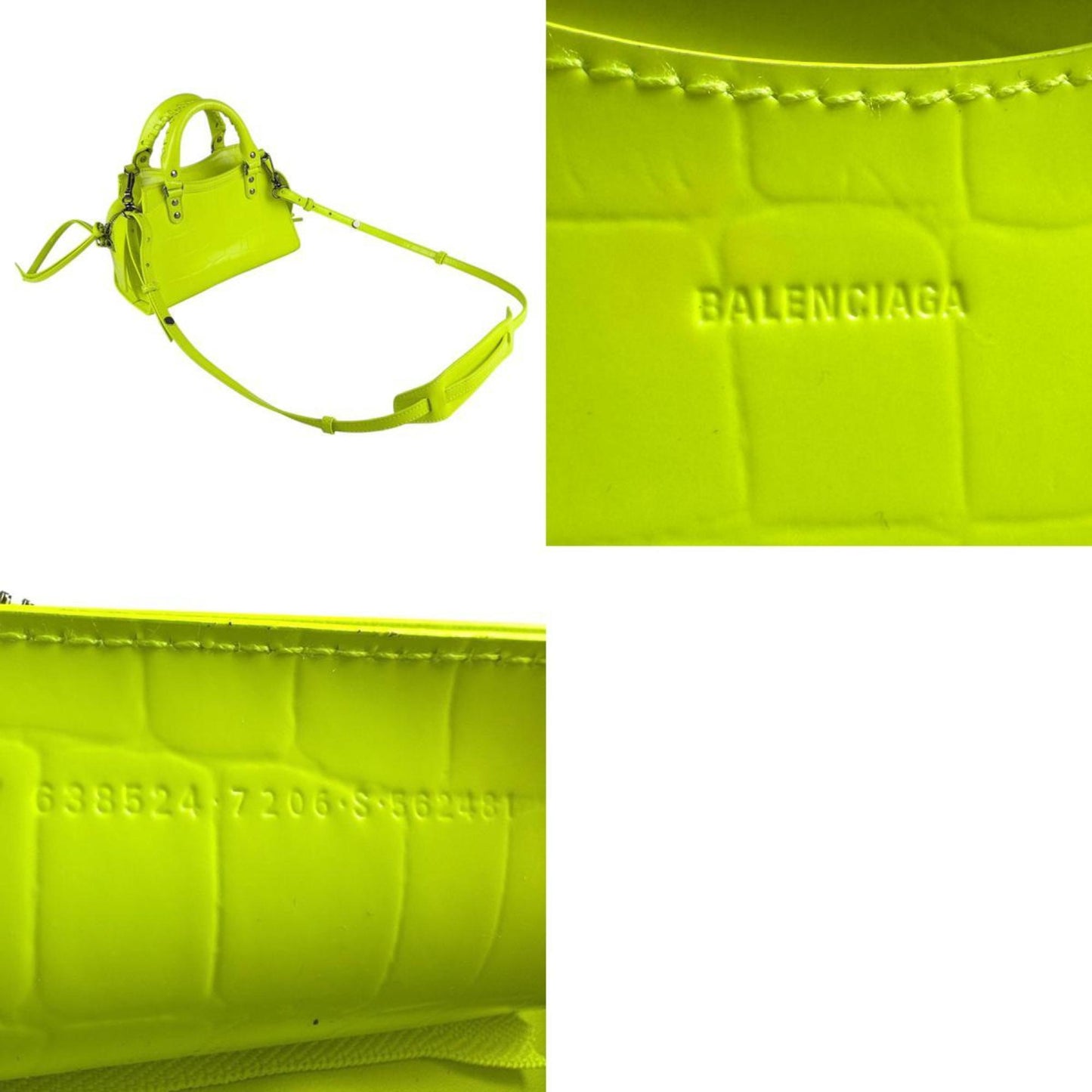 Balenciaga Neo Classic City Mini Handbag/Shoulder Bag In Embossed Leather