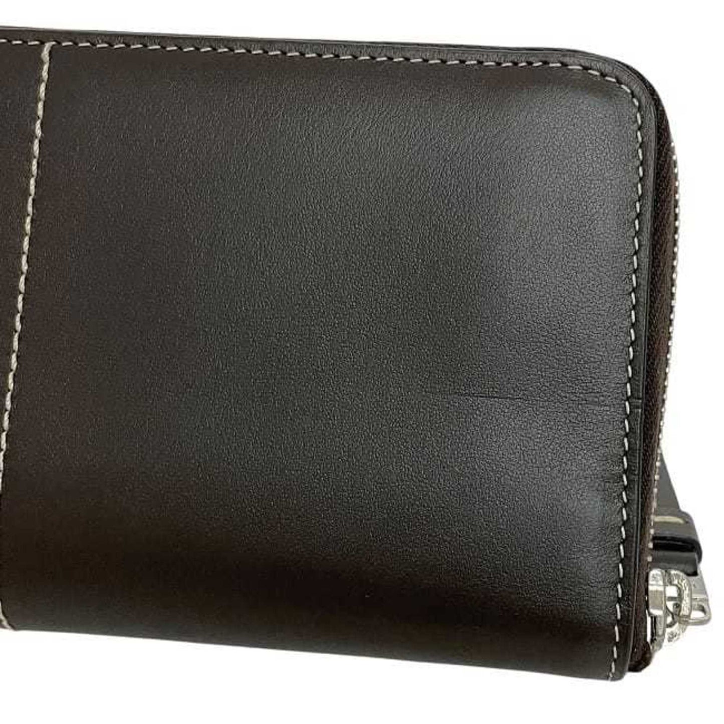 Tod'S Round Long Wallet Ec-23930 Brown Leather