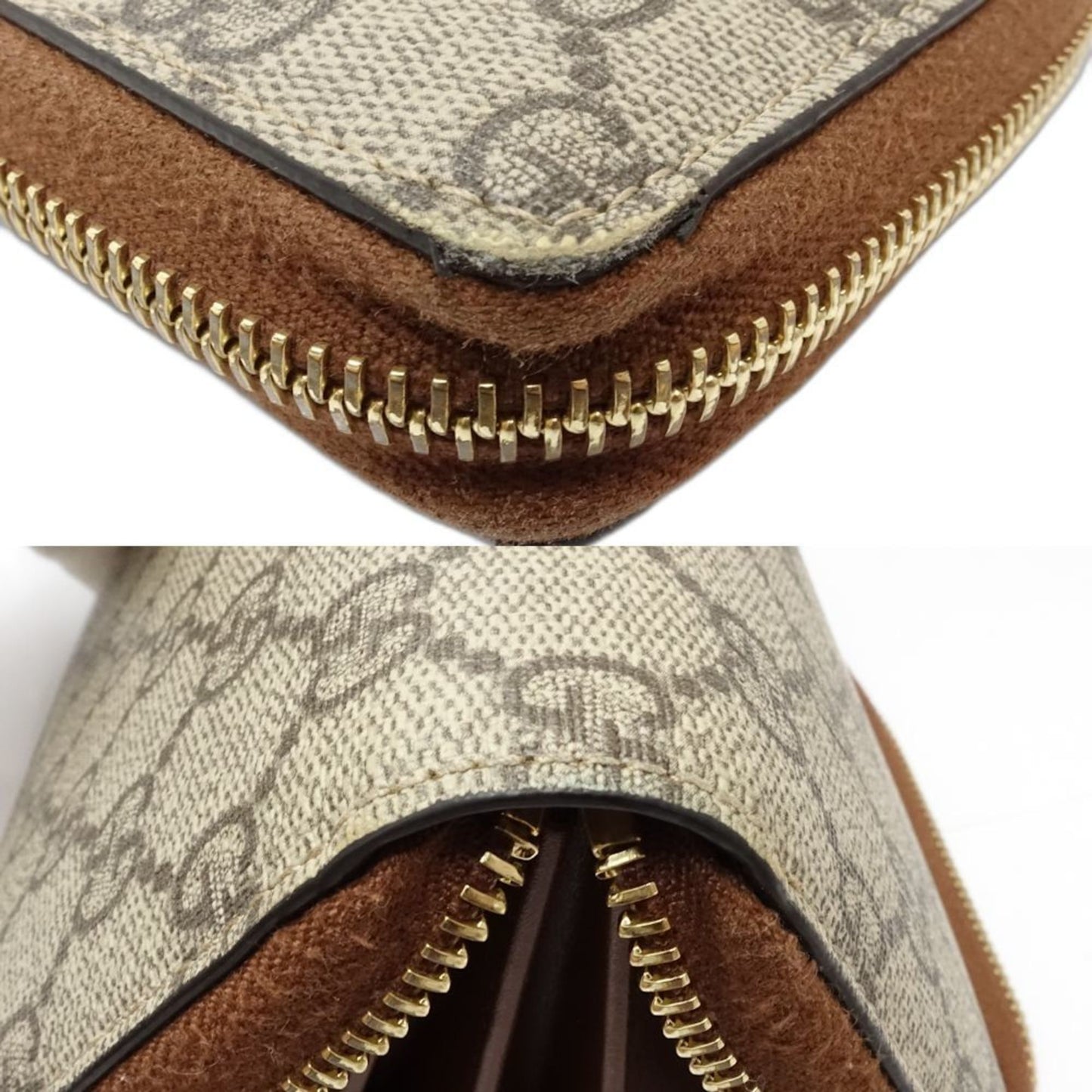 Gucci Gucci Long Wallet 410102 Round Gg Supreme Canvas Beige 181304