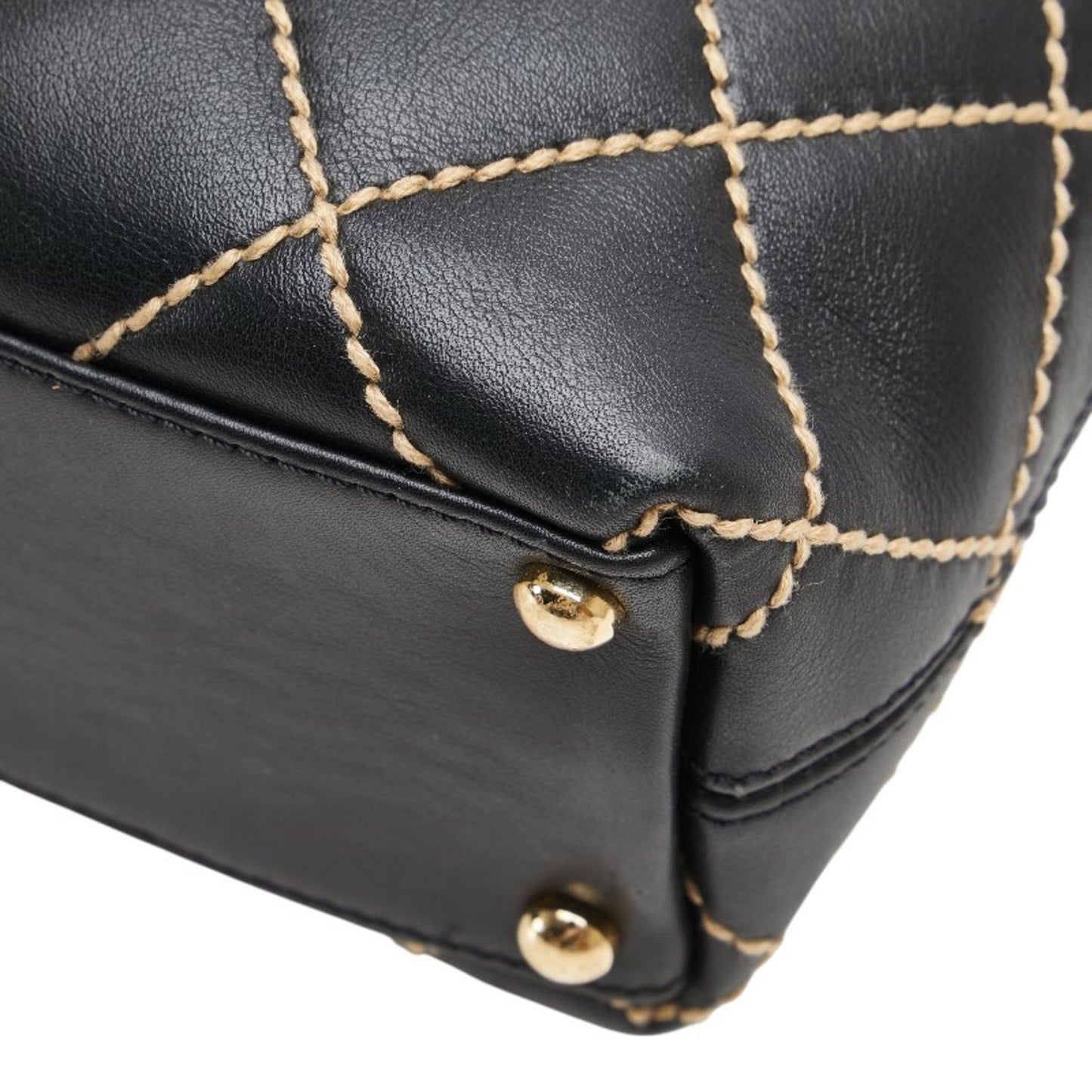 Chanel Wild Stitch Coco Mark Tote Bag In Black Lambskin