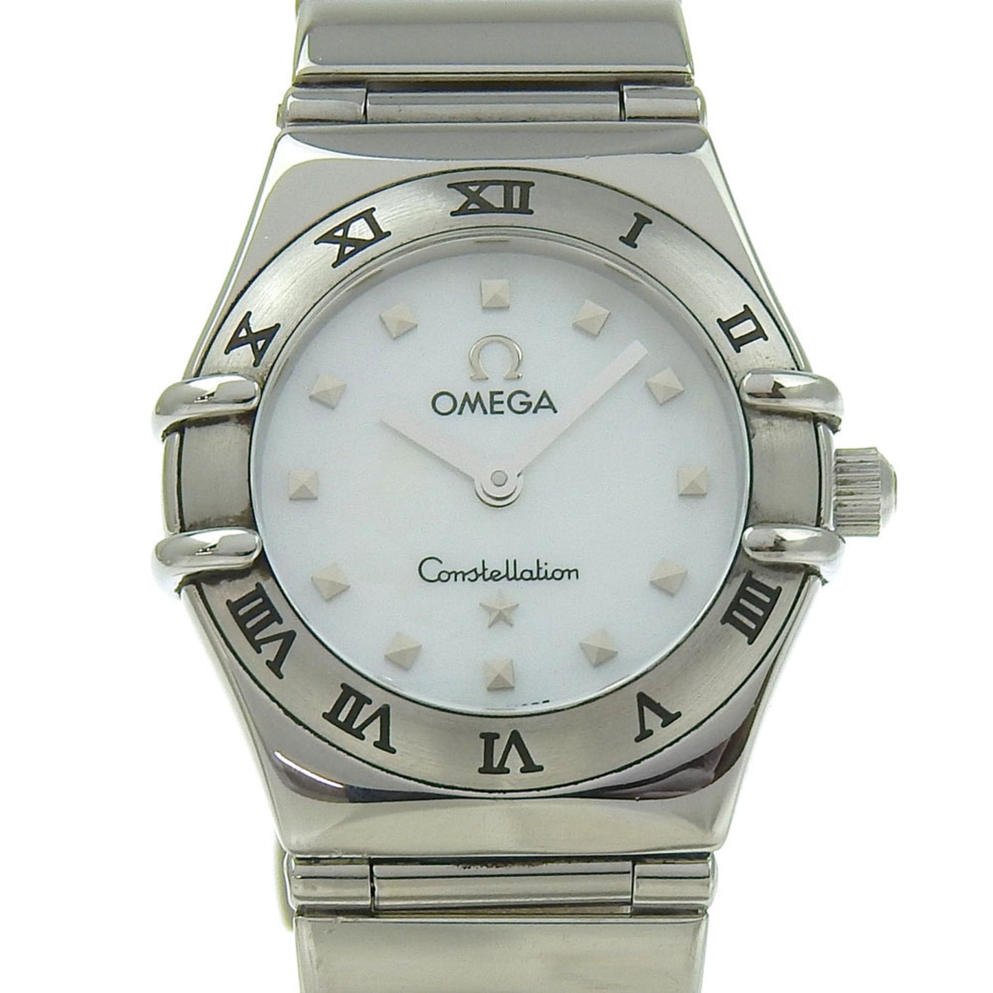 Omega Constellation Mini Watch My Choice 1561.71 Stainless Steel Quartz Analog Display White Shell