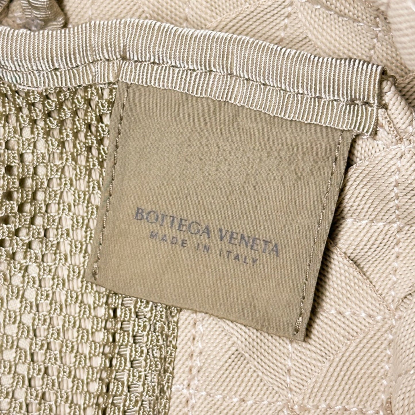 Bottega Veneta Bottega Veneta Intrecciato Webbing Line Canvas Shoulder Bag Beige