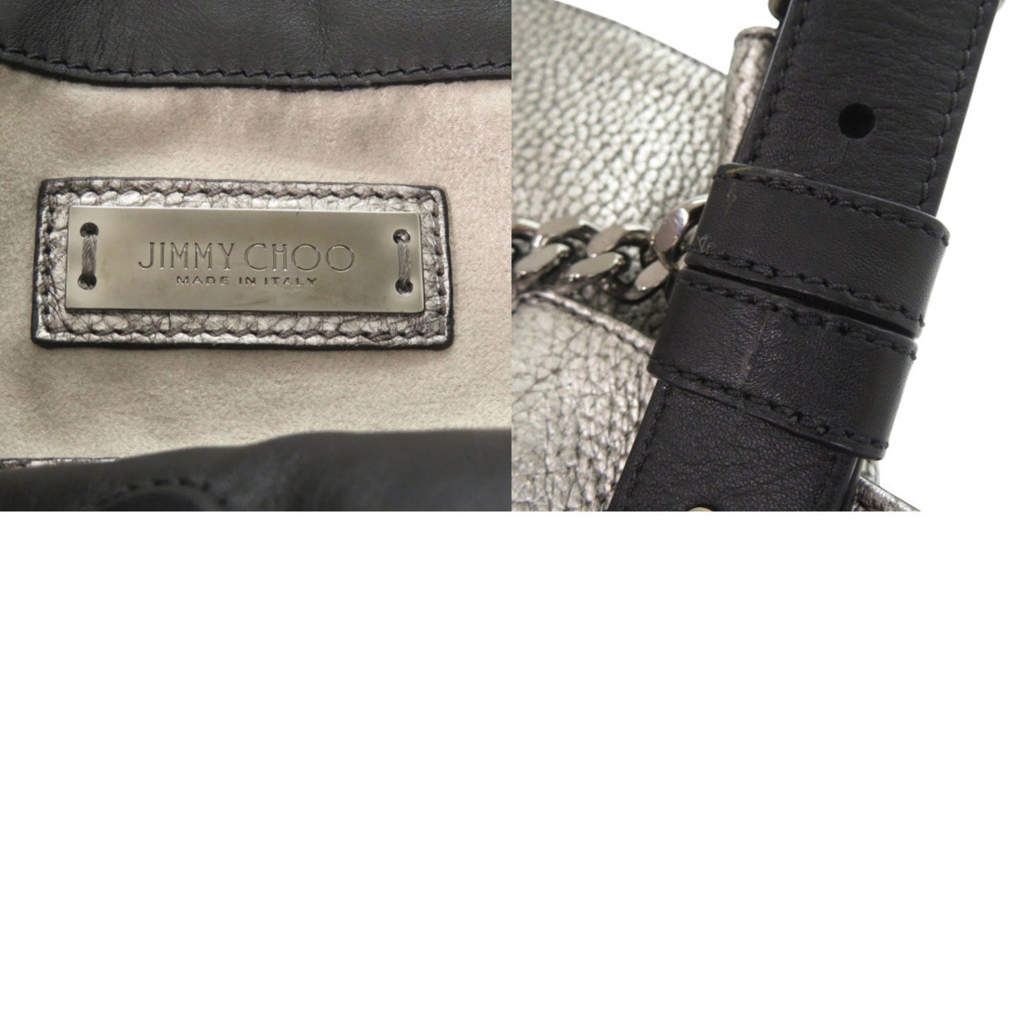 Jimmy Choo Leather Silver Shoulder Bag 0639 Jimmy Choo