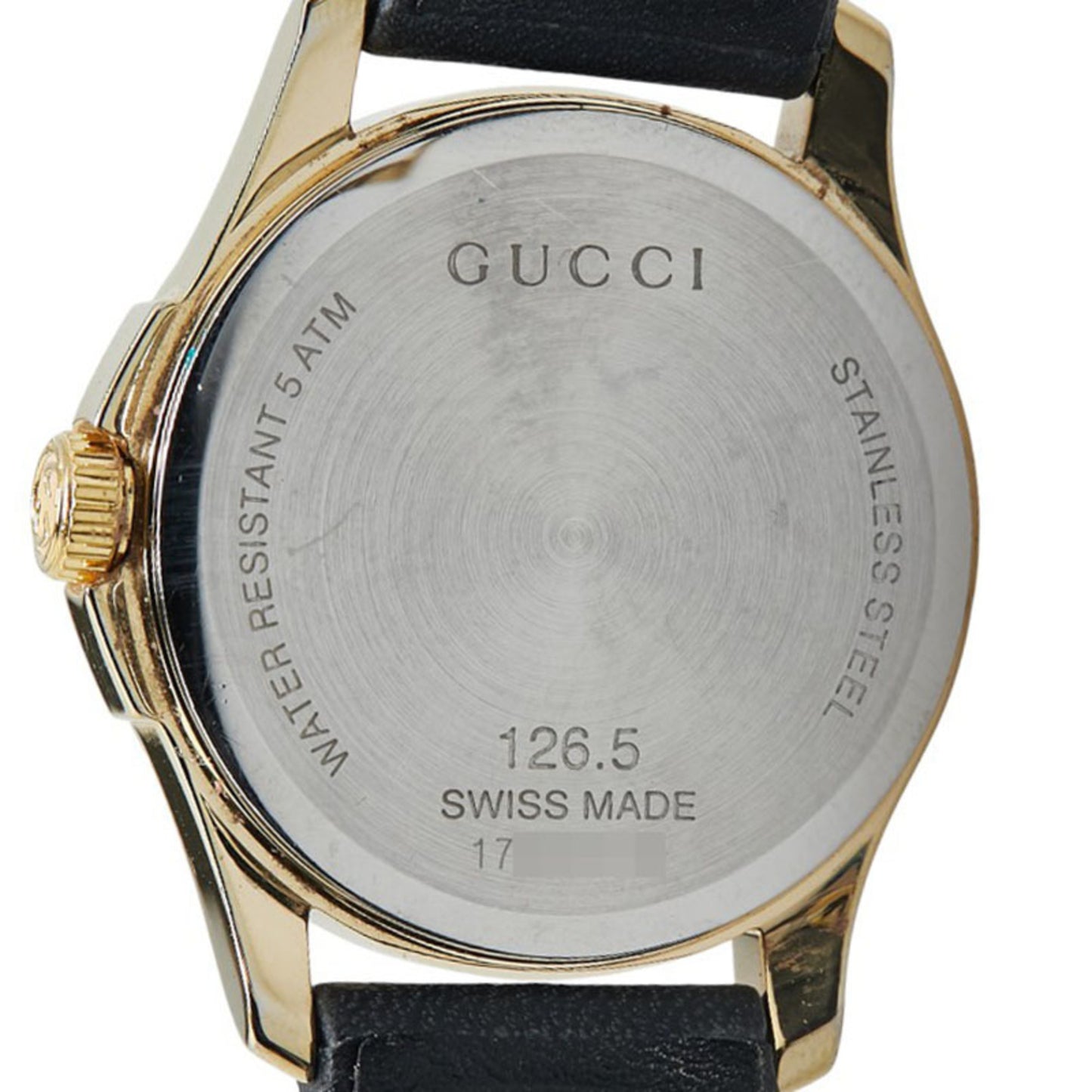 Gucci G Timeless Watch 126.5 Quartz Silver Dial Stainless Steel Leather