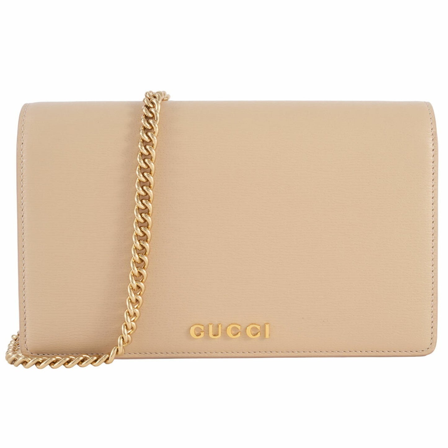 Gucci Chain Wallet Shoulder Bag 772643 Leather Pale Orange