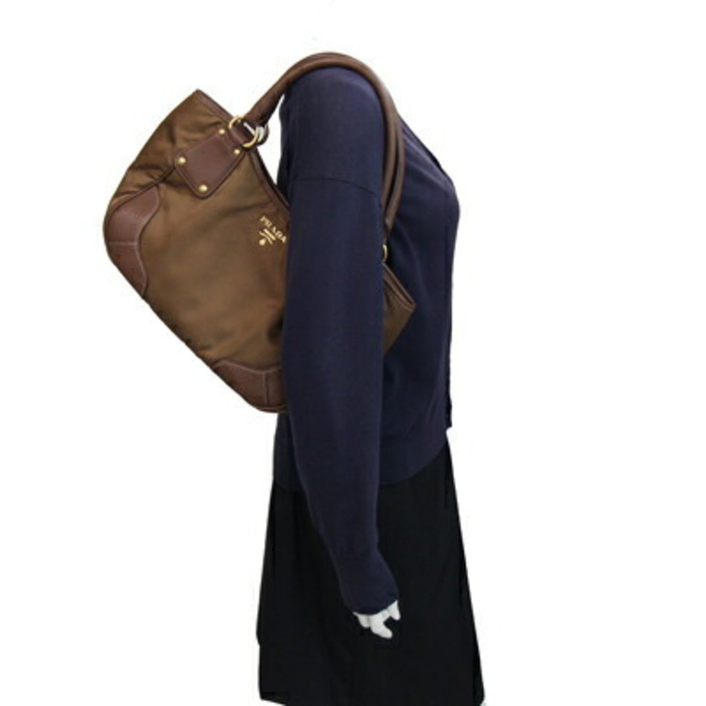 Prada Tote Bag Br4635 Dark Brown Nylon