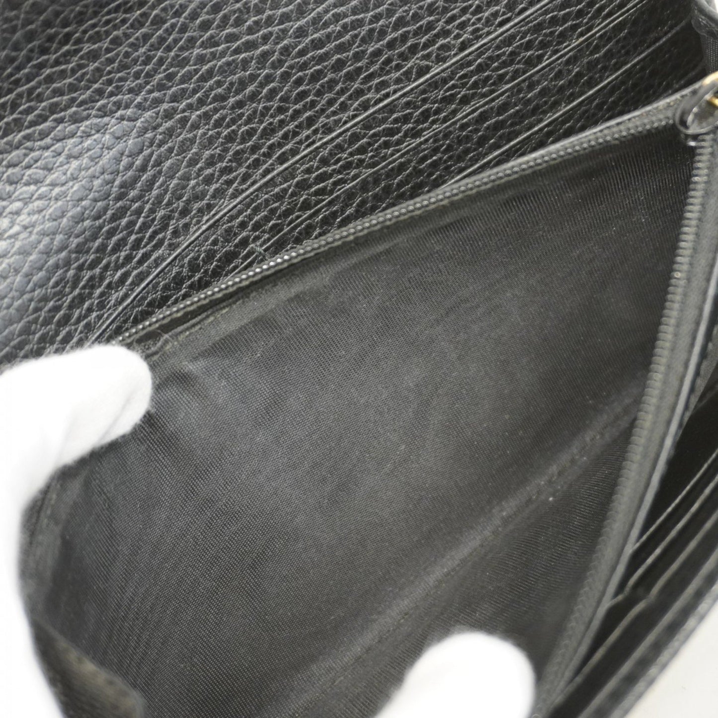 Gucci Gg Marmont Long Wallet 456116 Leather Black