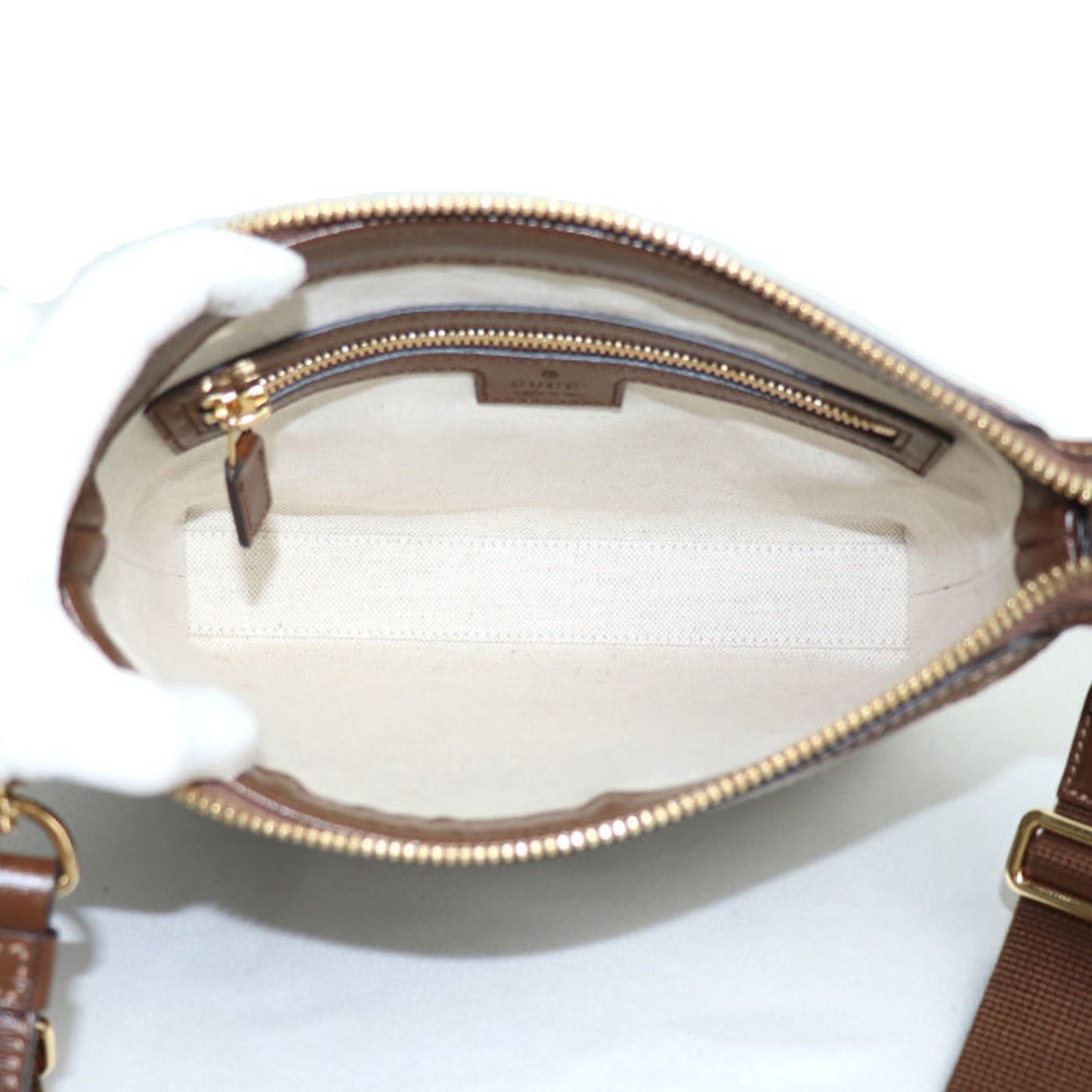 Gucci Gg Supreme 2-Way Shoulder Bag Beige & Ebony Brown 760021 92Thg 8563