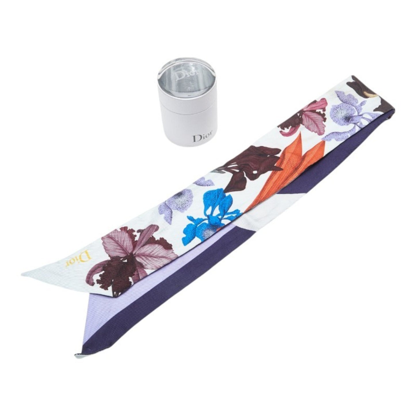Christian Dior Dior Floral Botanical Print Mitzah Scarf/Muffler In White