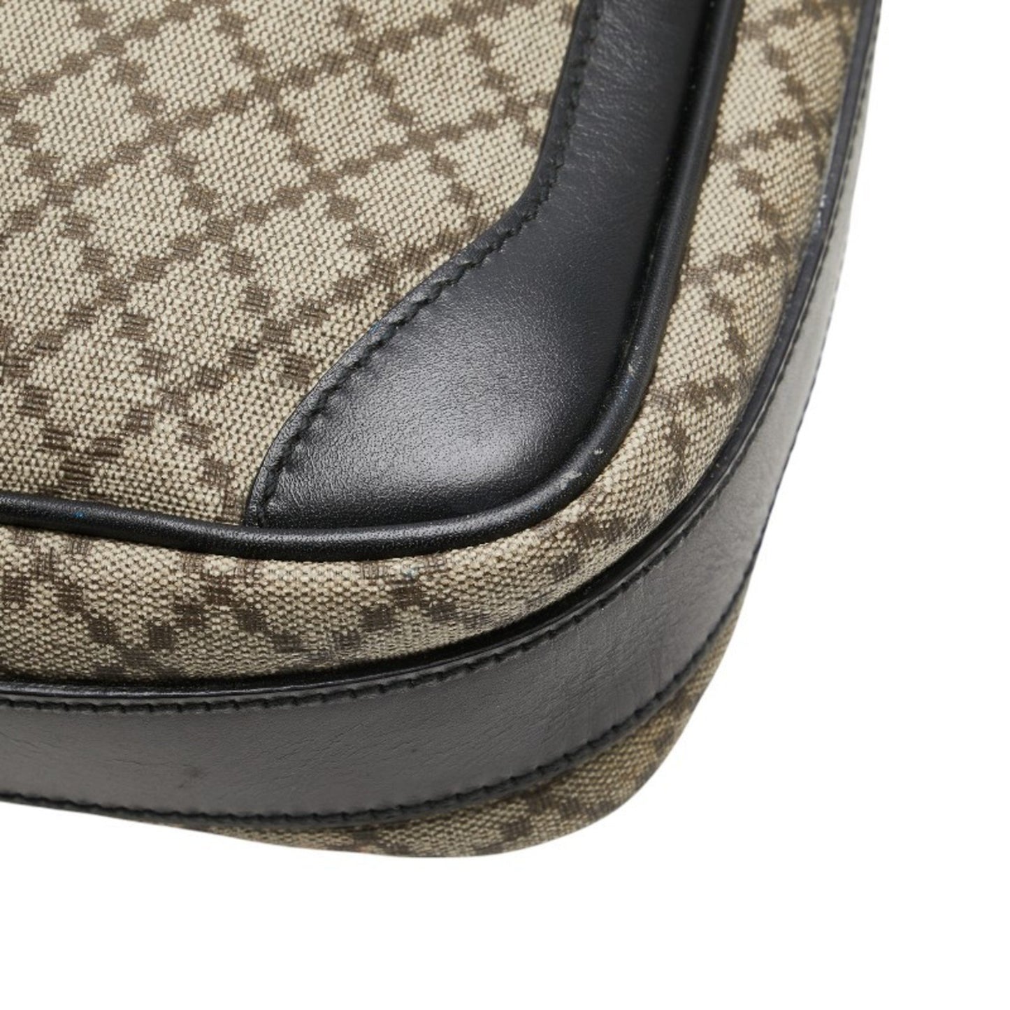 Gucci Diamante Shoulder Bag 268159 Beige Black Pvc Leather