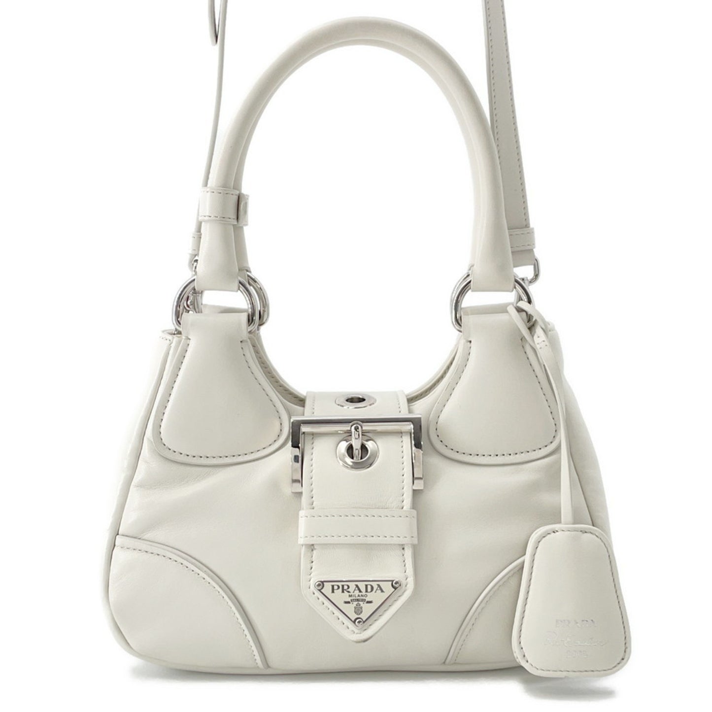 Prada Handbag Moon Leather 1Ba381 Prada Bag White