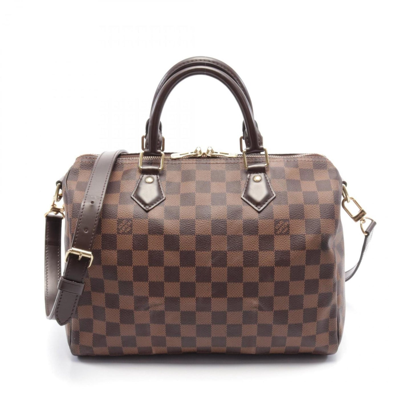 Louis Vuitton Speedy Bandouliere 30 Handbag Bag Coated Canvas Leather Damier