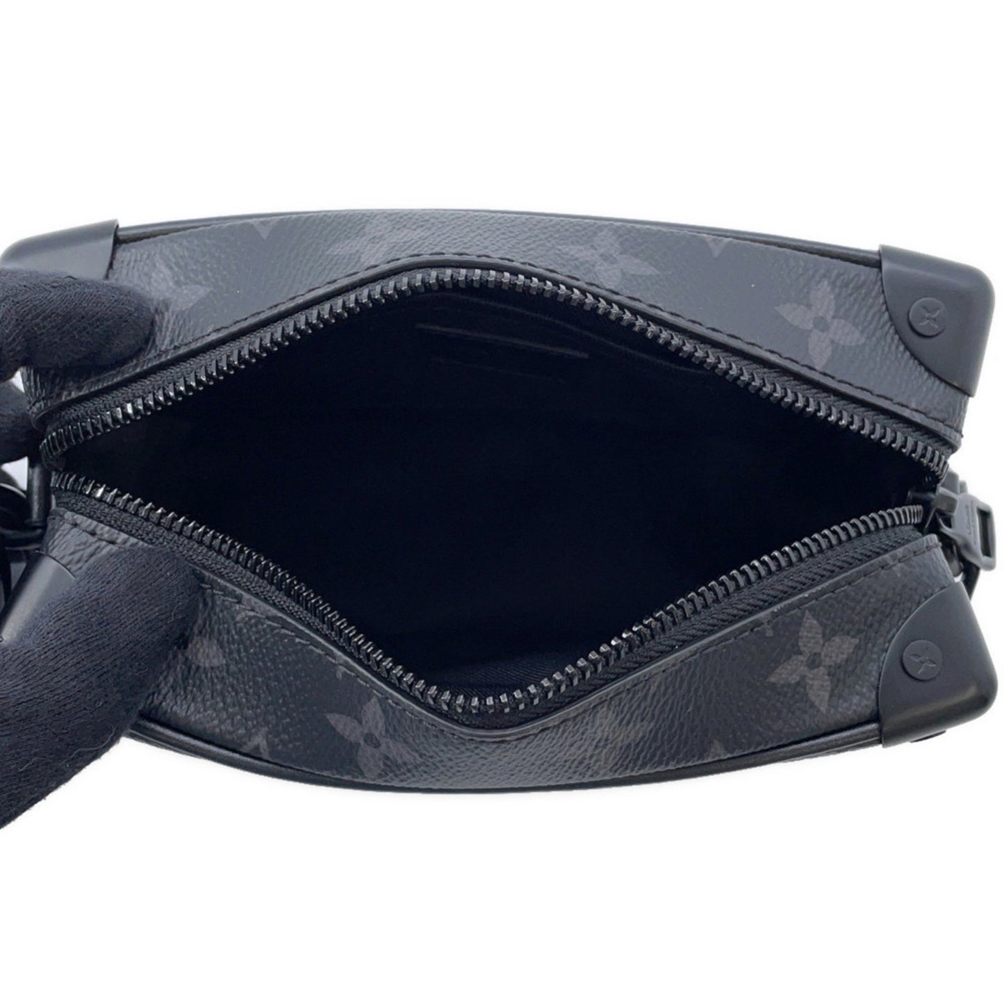 Louis Vuitton Monogram Eclipse Mini Soft Trunk Shoulder Bag M44735 Black