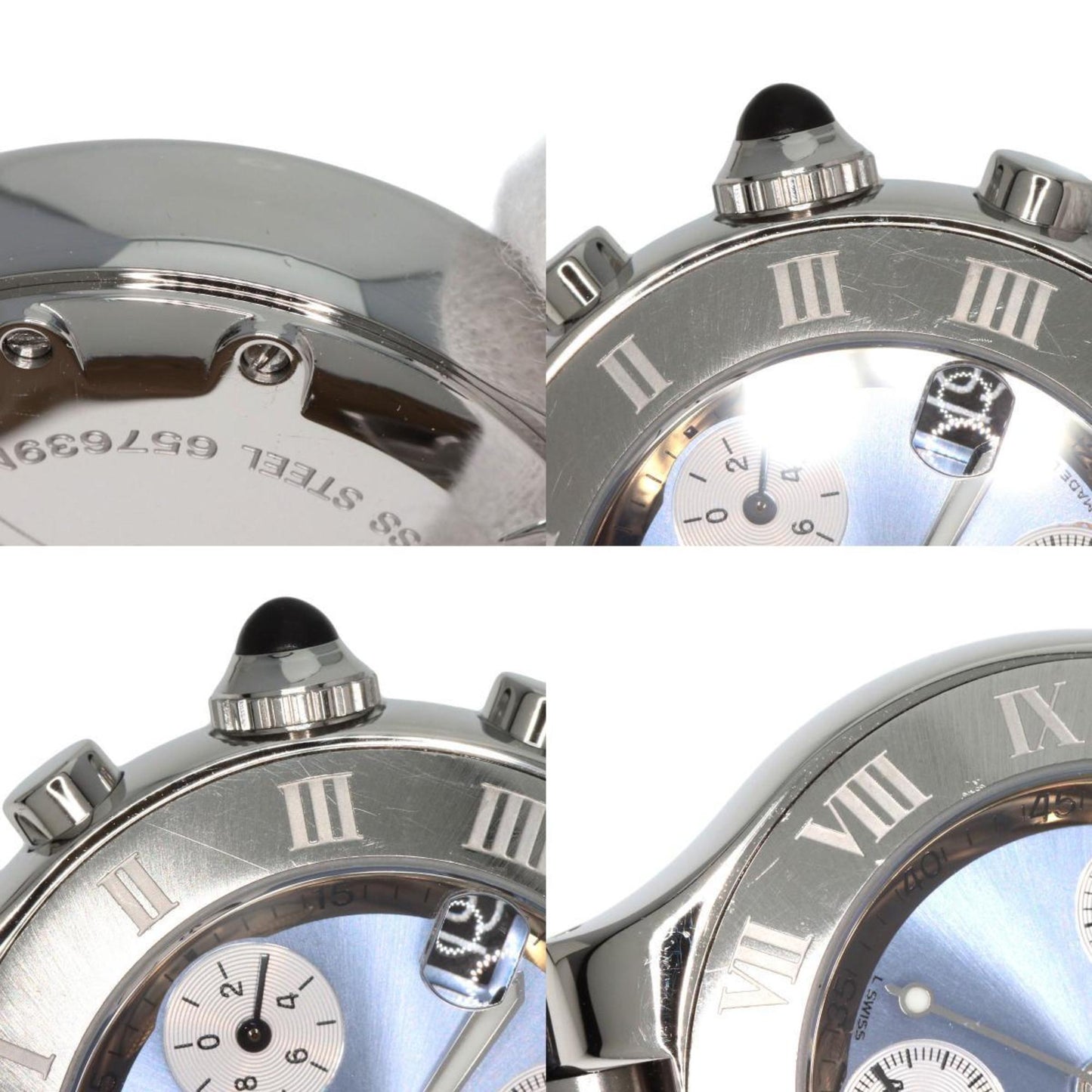 Cartier W1020013 Chronoscuff Sm Watch Stainless Steel Leather