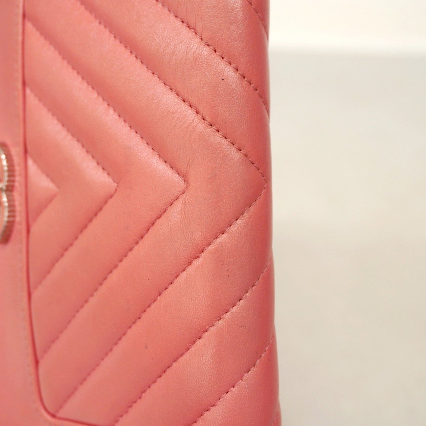 Chanel Long Wallet V-Stitch Lambskin Pink