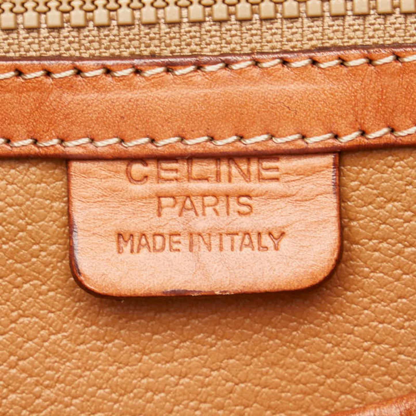 Celine Macadam Handbag Shoulder Bag Brown Pvc Leather