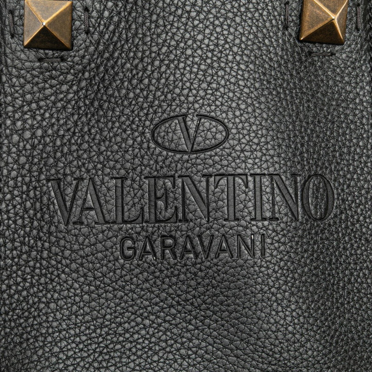 Studded Shoulder Bag In Black Leather