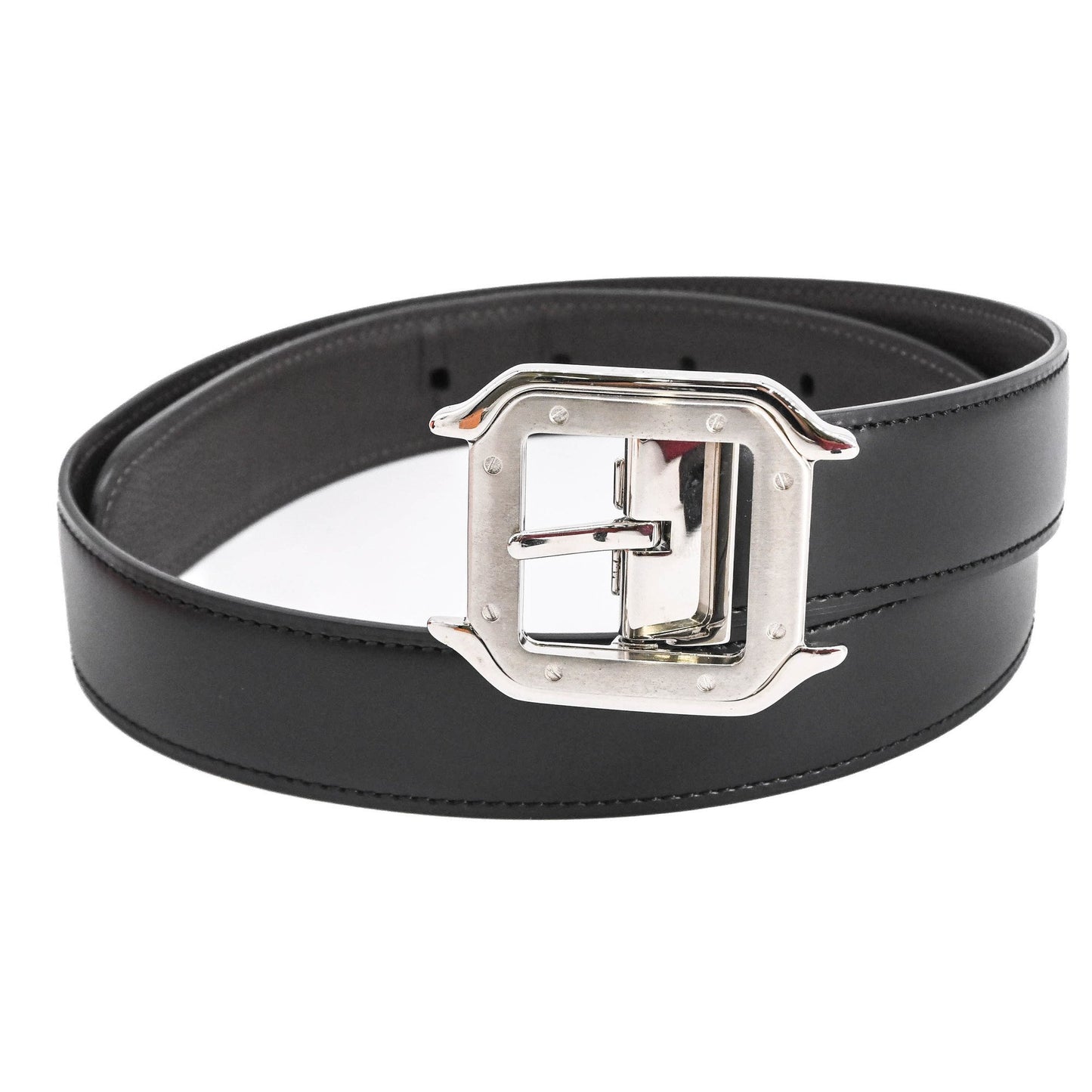 Cartier Santos De Reversible Belt In Brown