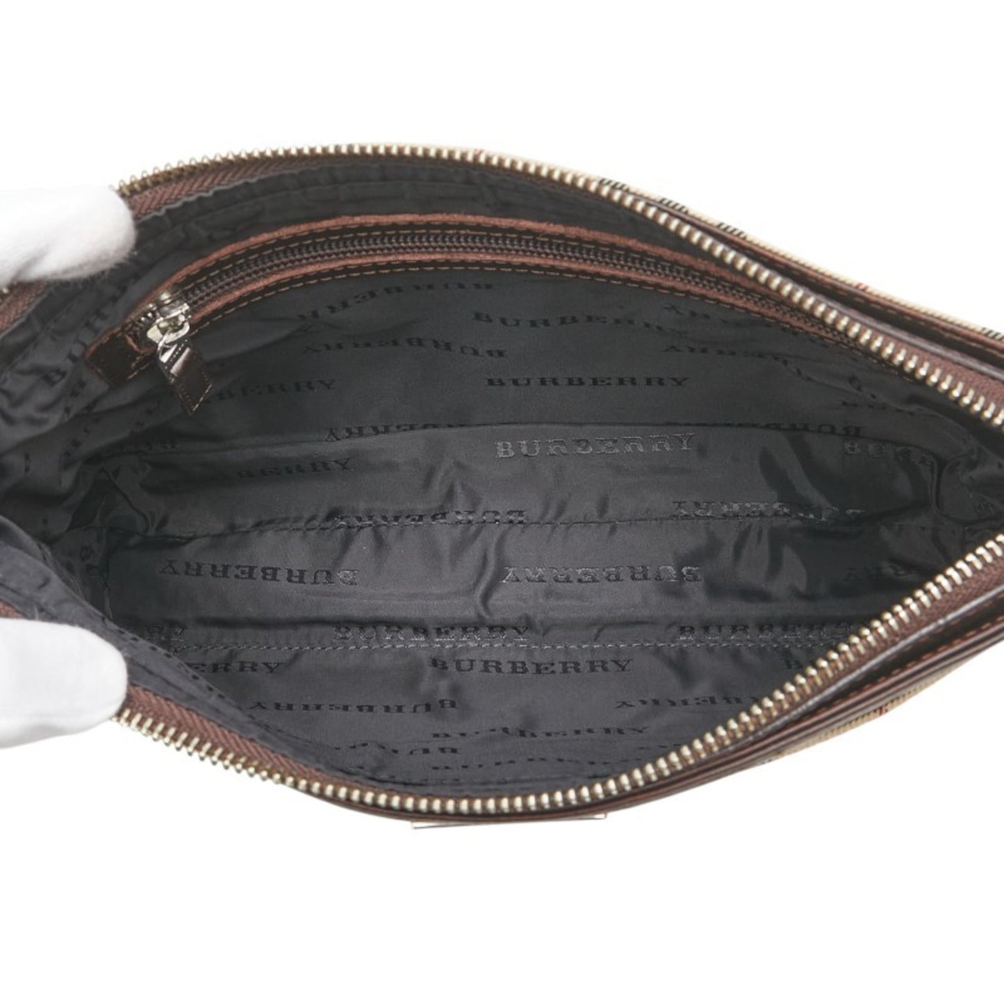 Burberry Nova Check Shoulder Bag In Beige