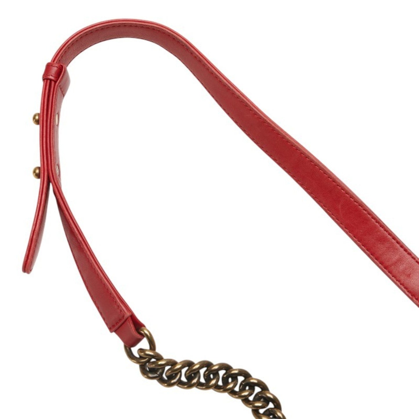Chanel Matelasse Boy 25 Chain Shoulder Bag Red Multicolor Velour Wool Leather