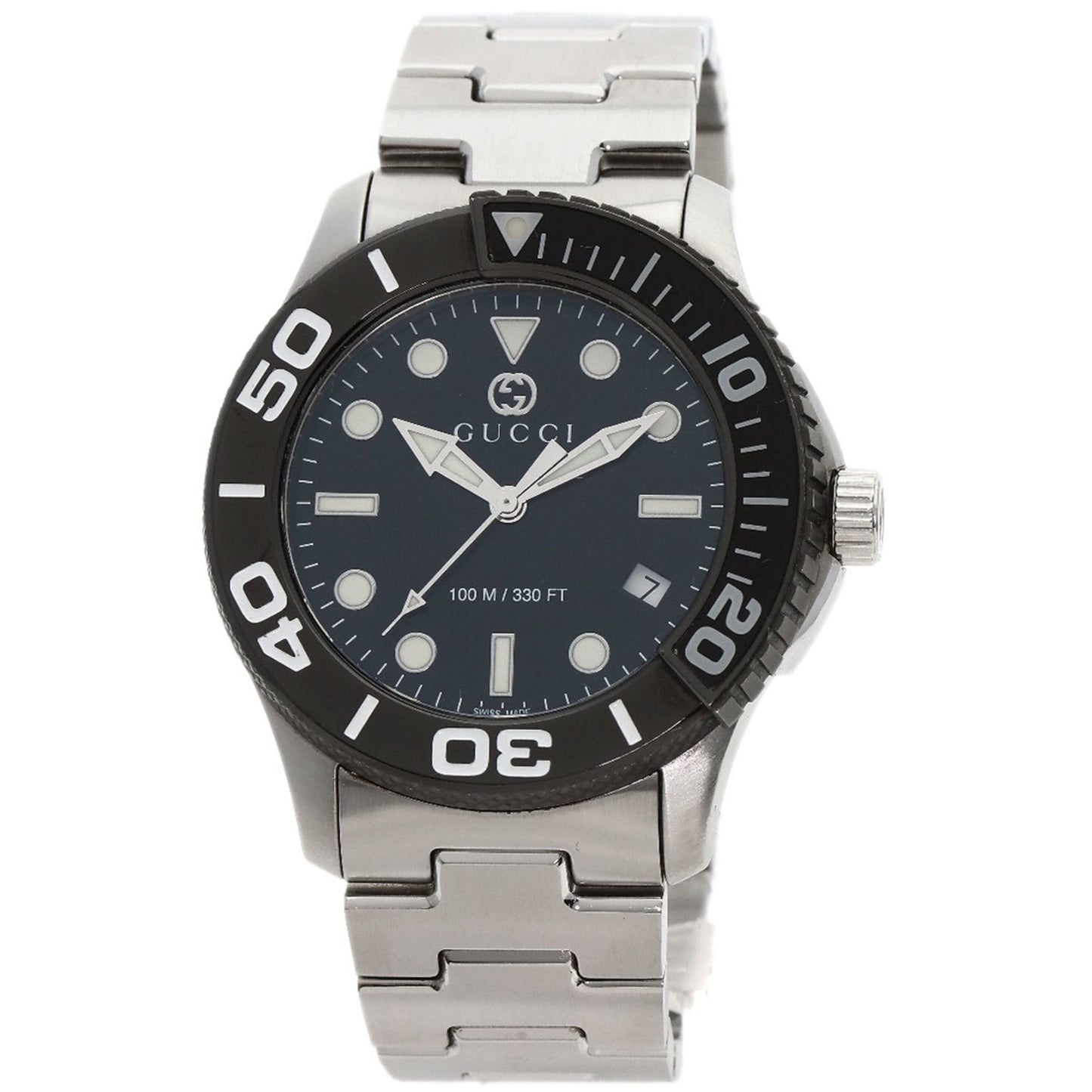 Gucci Ya126.2 G Timeless Diver Watch Stainless Steel Ss