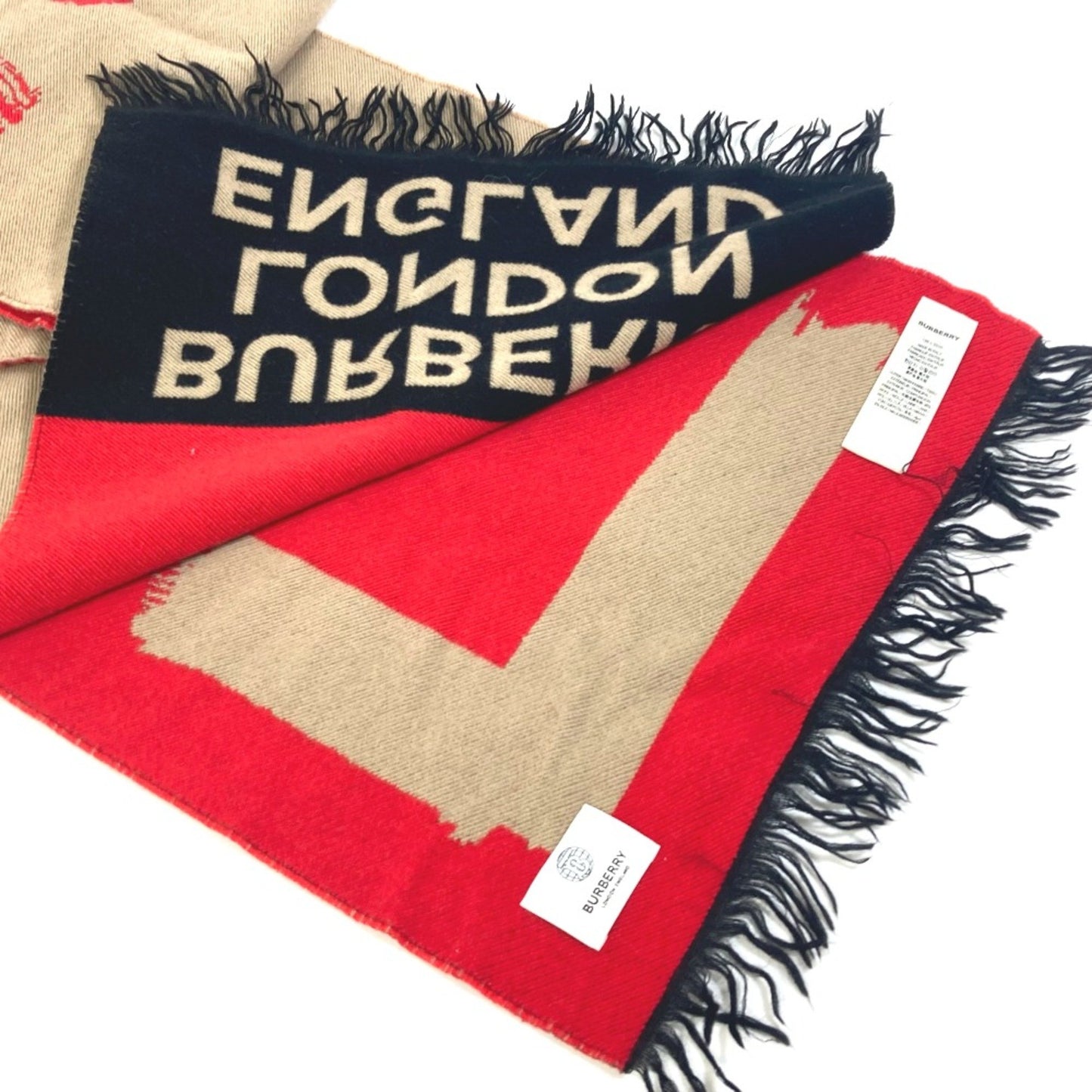 Burberry 8037534 Fringe Love Scarf Brown Red