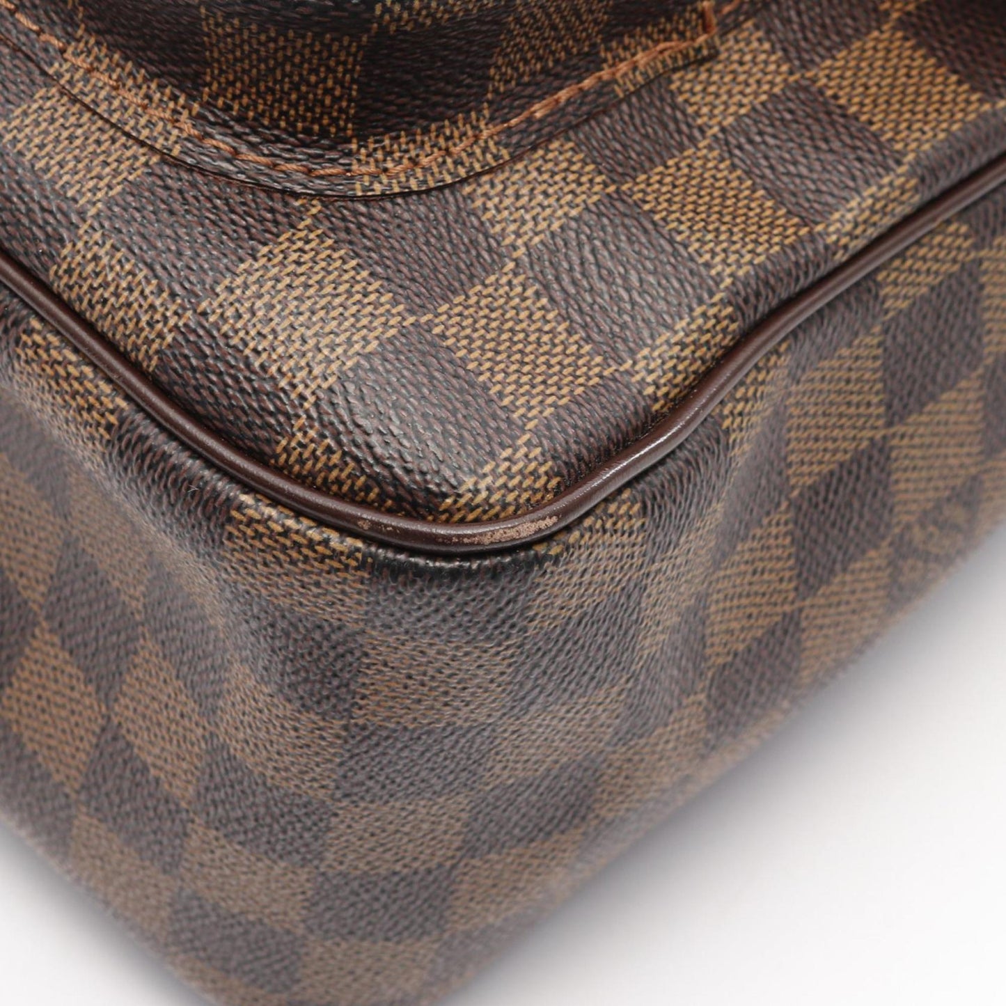 Louis Vuitton Mervil Damier Ebene Shoulder Bag Coated Canvas Leather