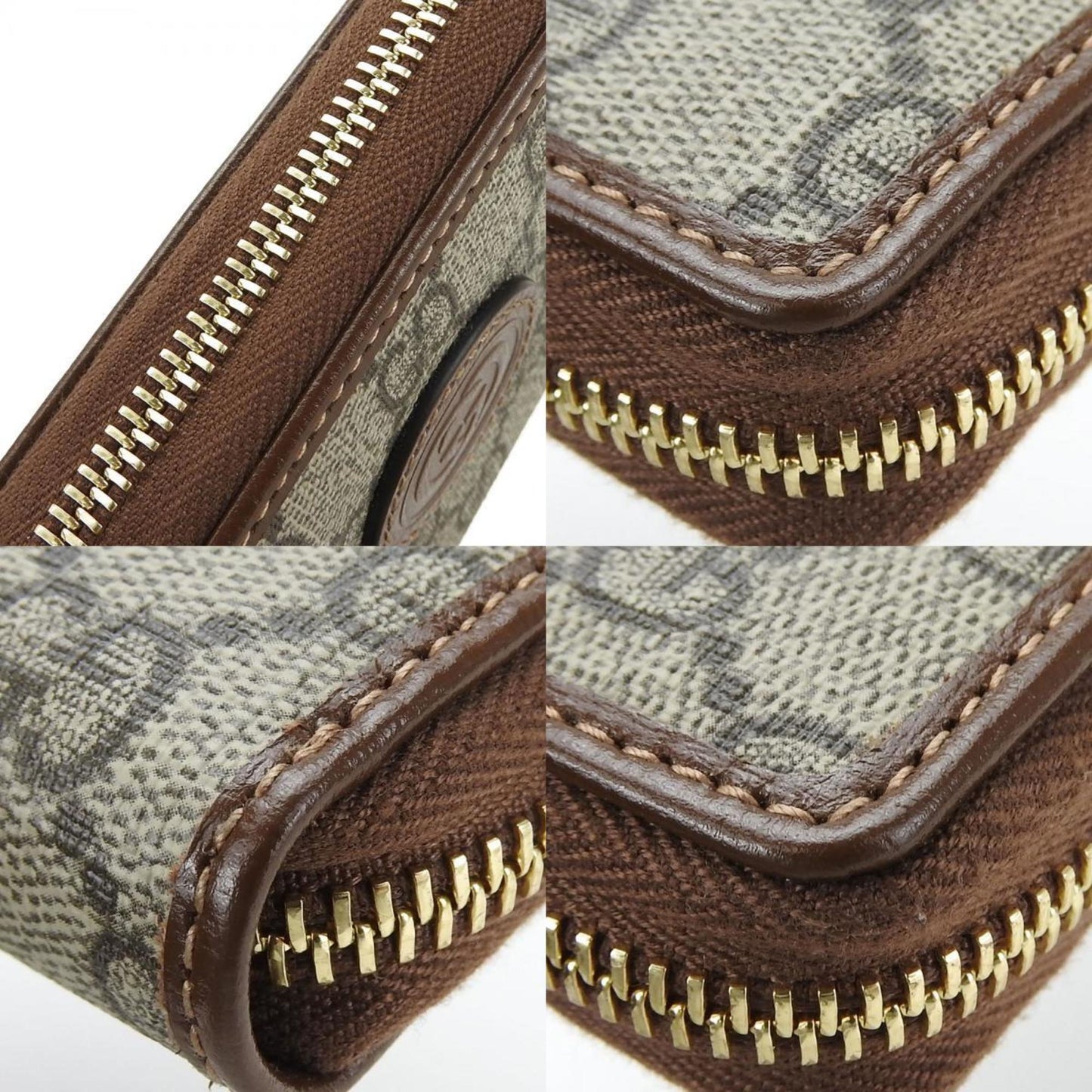 Gucci Long Wallet 673003 Interlocking G Gg Supreme Canvas Beige Brown Round