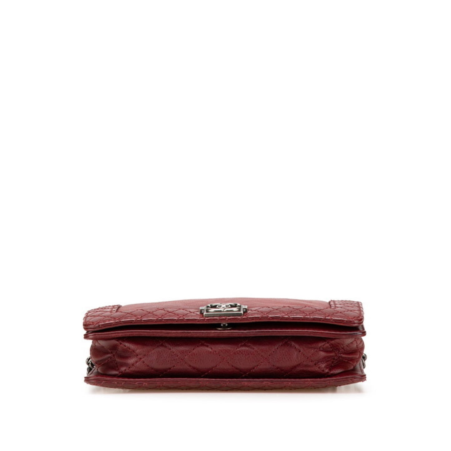 Chanel Boy Chanel Coco Mark Chain Shoulder Bag In Wine Red