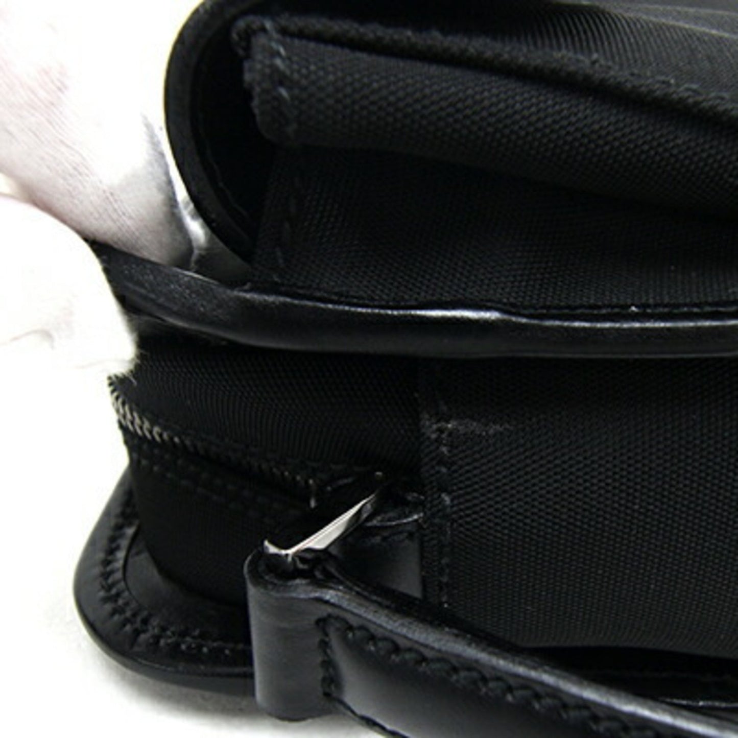 Gucci Second Bag 108844 Black Nylon Canvas Leather Clutch
