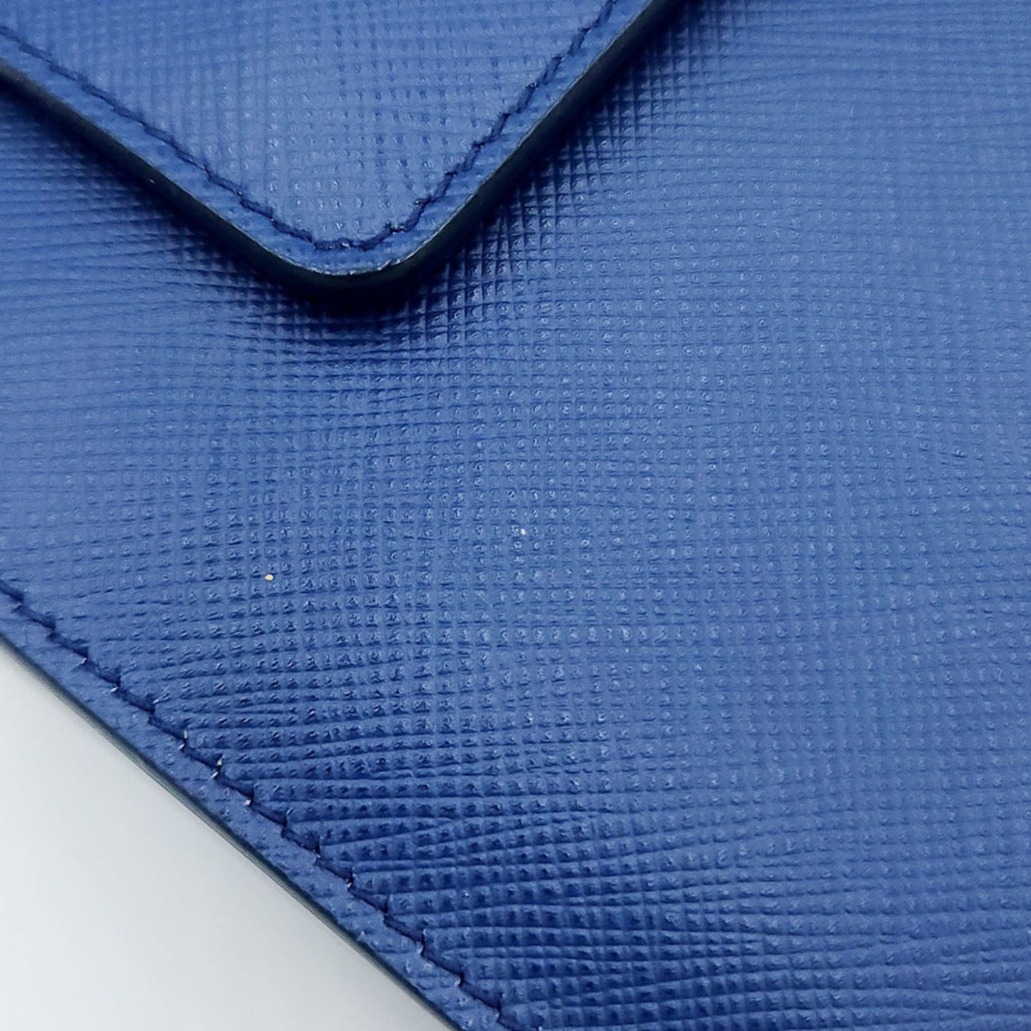 Prada Chain Wallet 1Zh048 Blue Saffiano Leather Long Shoulder
