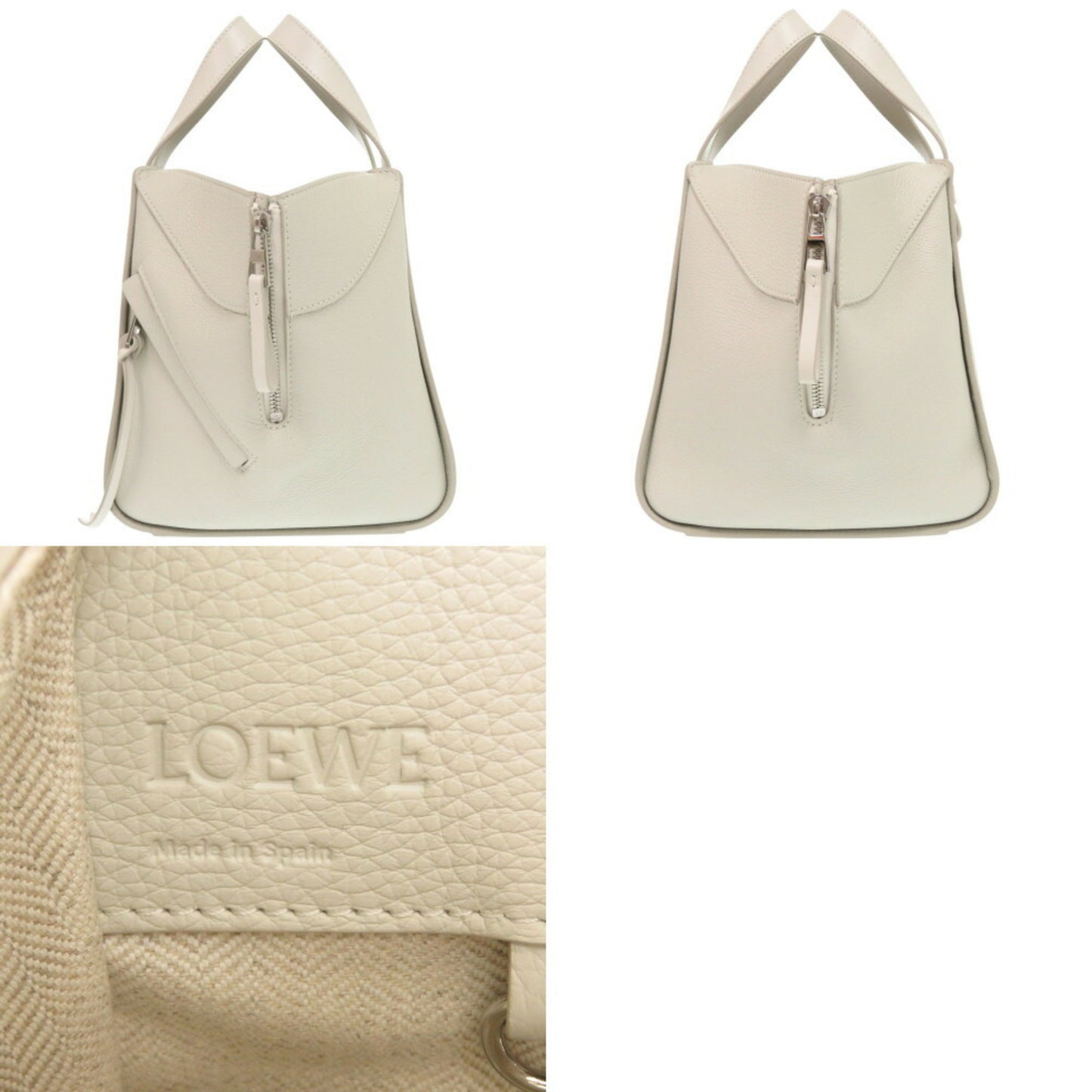 Like New Loewe Hammock Compact A538H13X03 Leather White Handbag