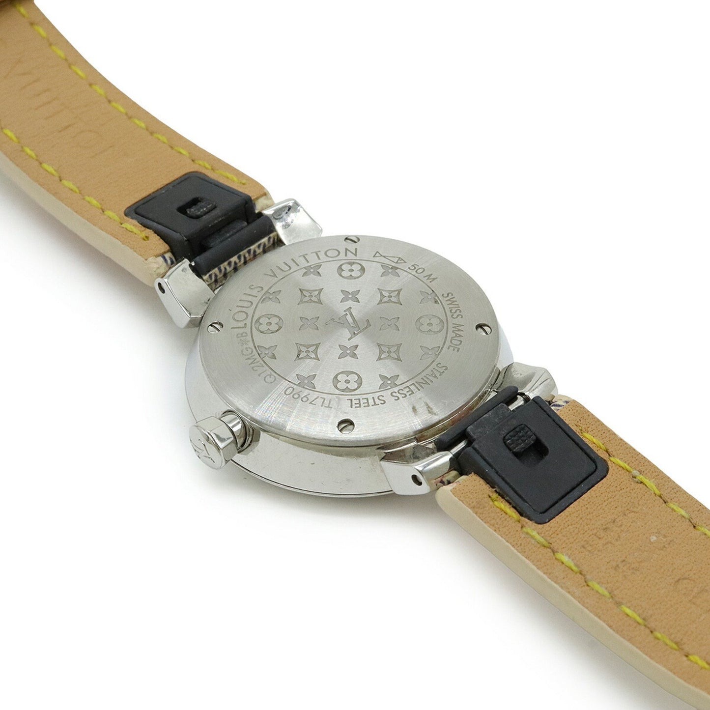 Louis Vuitton Tambour Monogram Silver Dial With 8 Diamonds