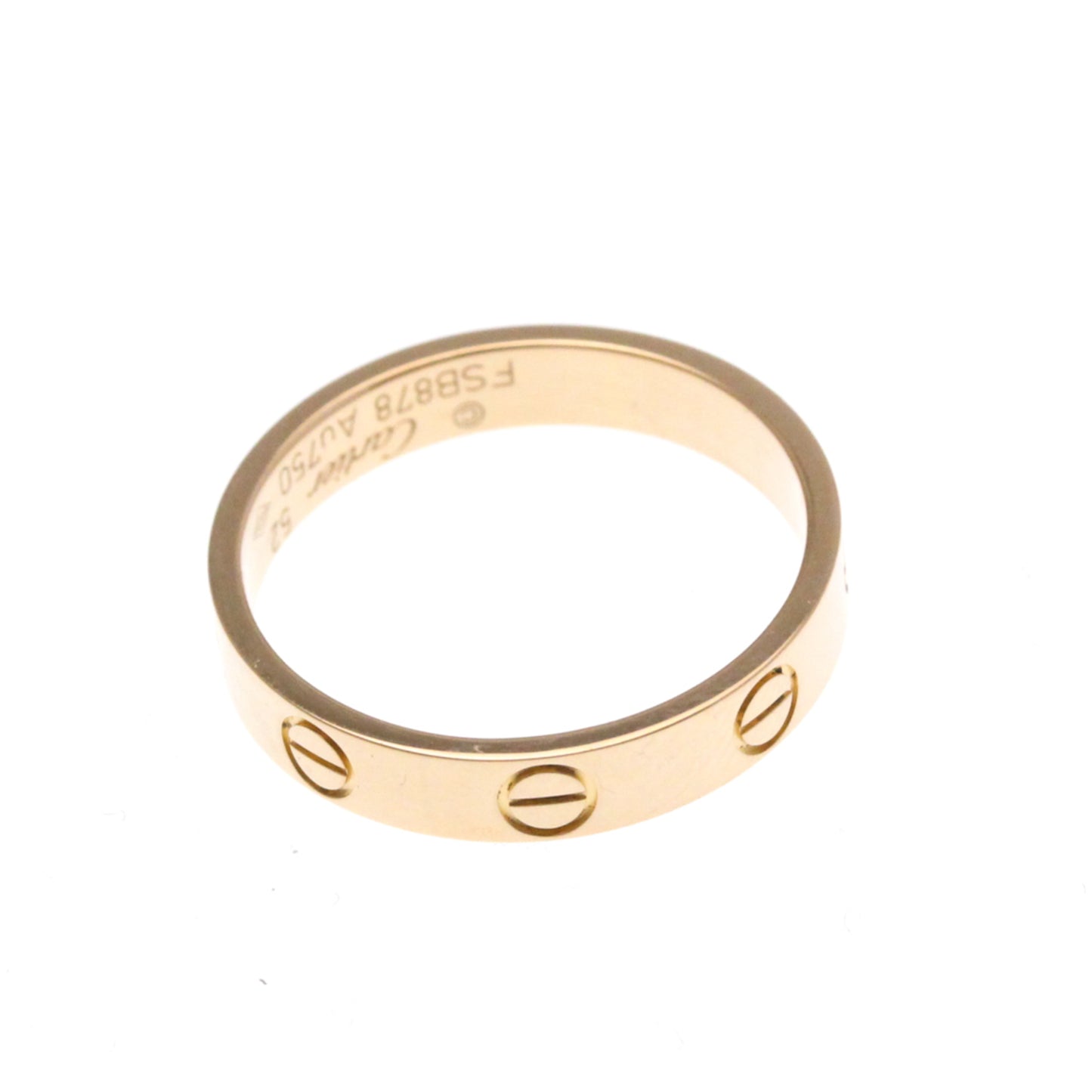 Cartier Mini Love Ring Pink Gold (18K) Fashion No Stone Band Ring Pink Gold
