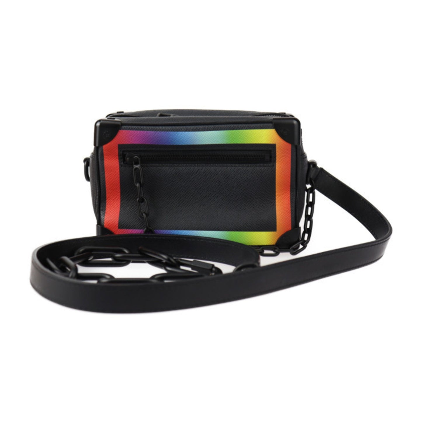 Louis Vuitton Louis Vuitton Mini Soft Trunk Taiga Shoulder Bag M30351 Leather Black Rainbow