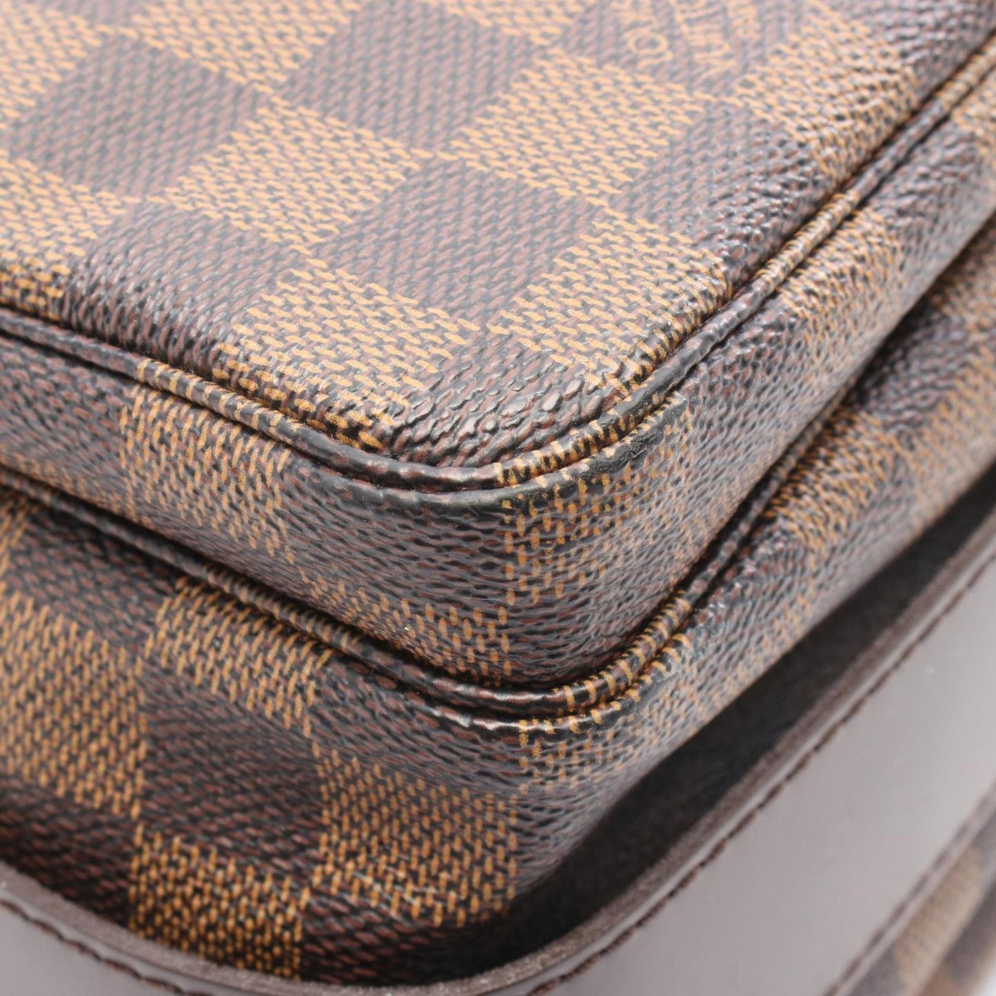 Louis Vuitton Naviglio Shoulder Bag Coated Canvas Leather Damier